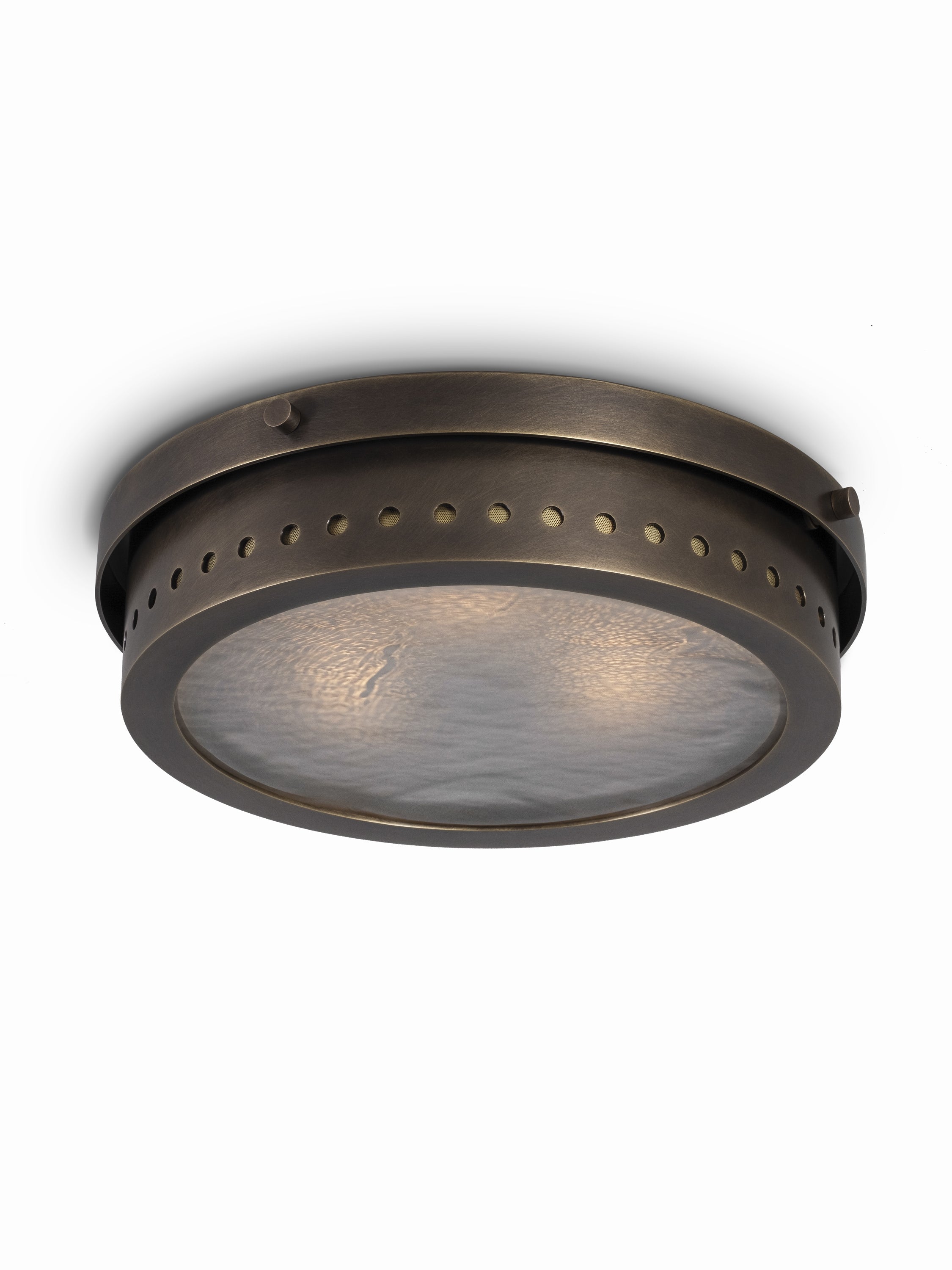 Burnished Brass with Frosted Cast Glass shade