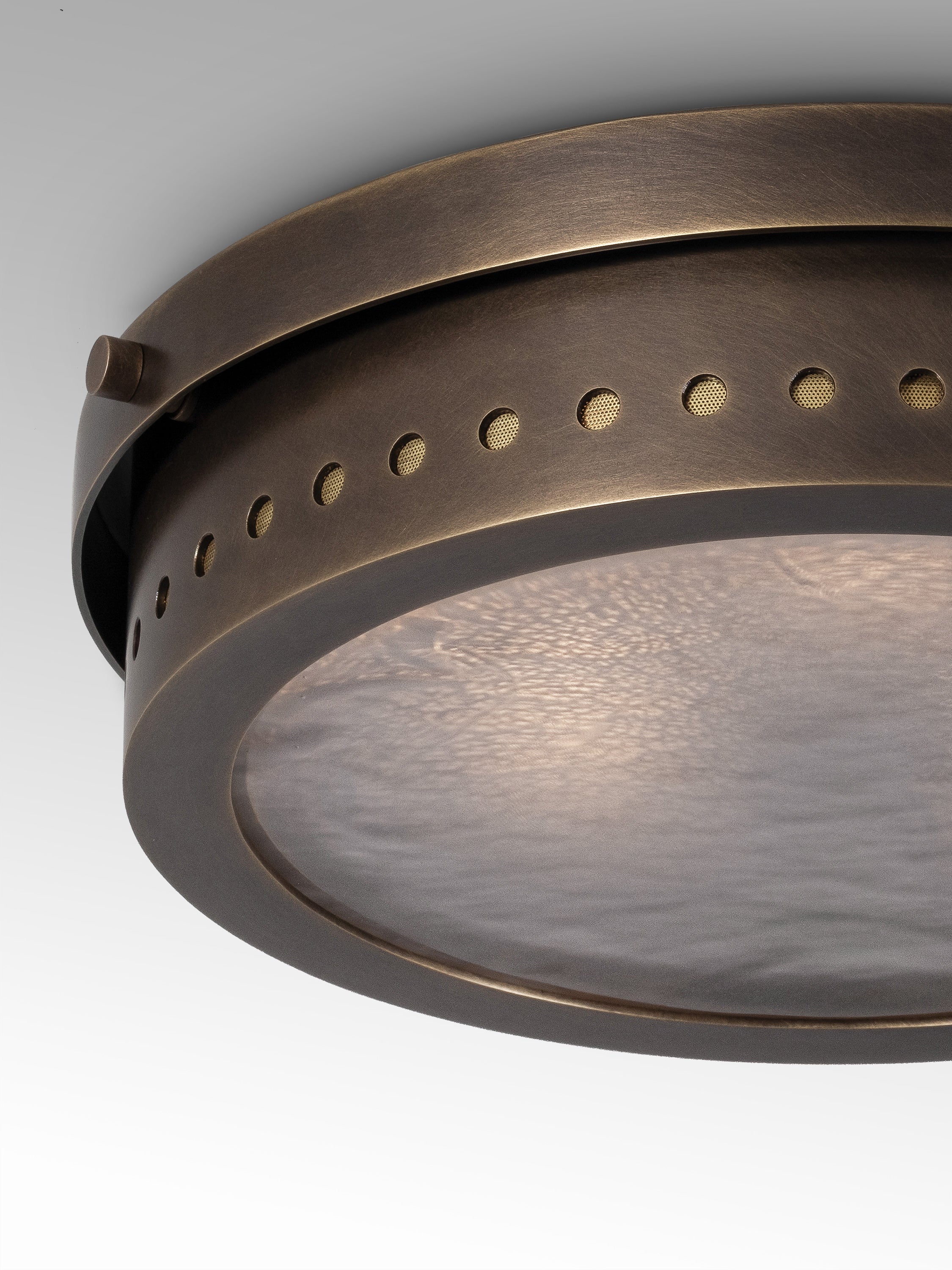 Burnished Brass with Frosted Cast Glass shade