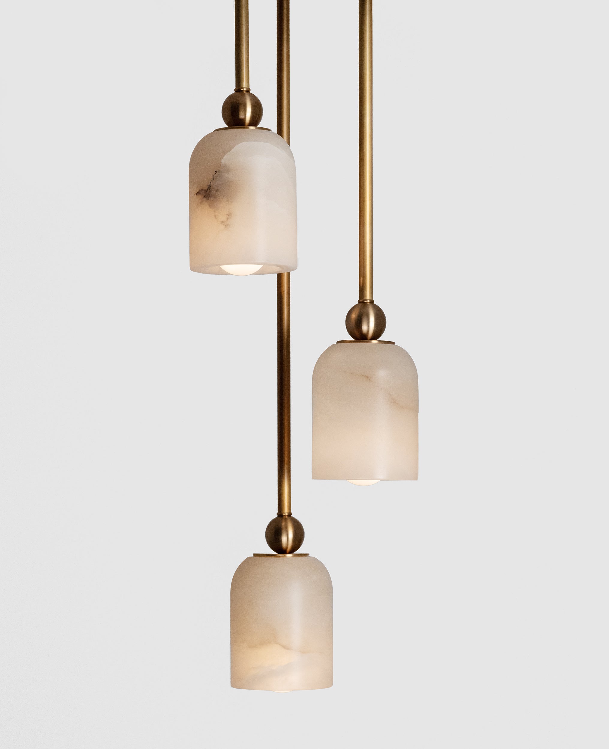 Brushed Brass with Alabaster Shade