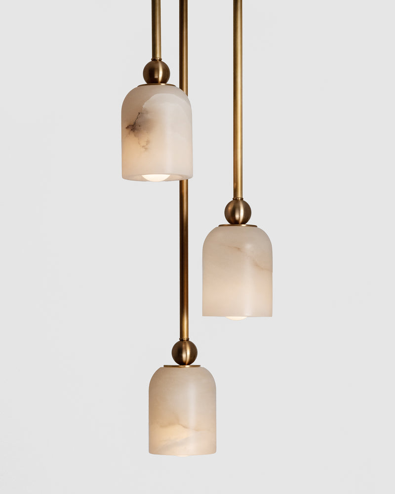 Brushed Brass with Alabaster Shade