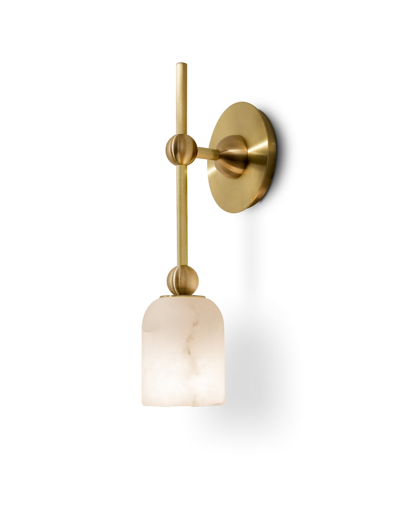 Brushed Brass with Alabaster Shade