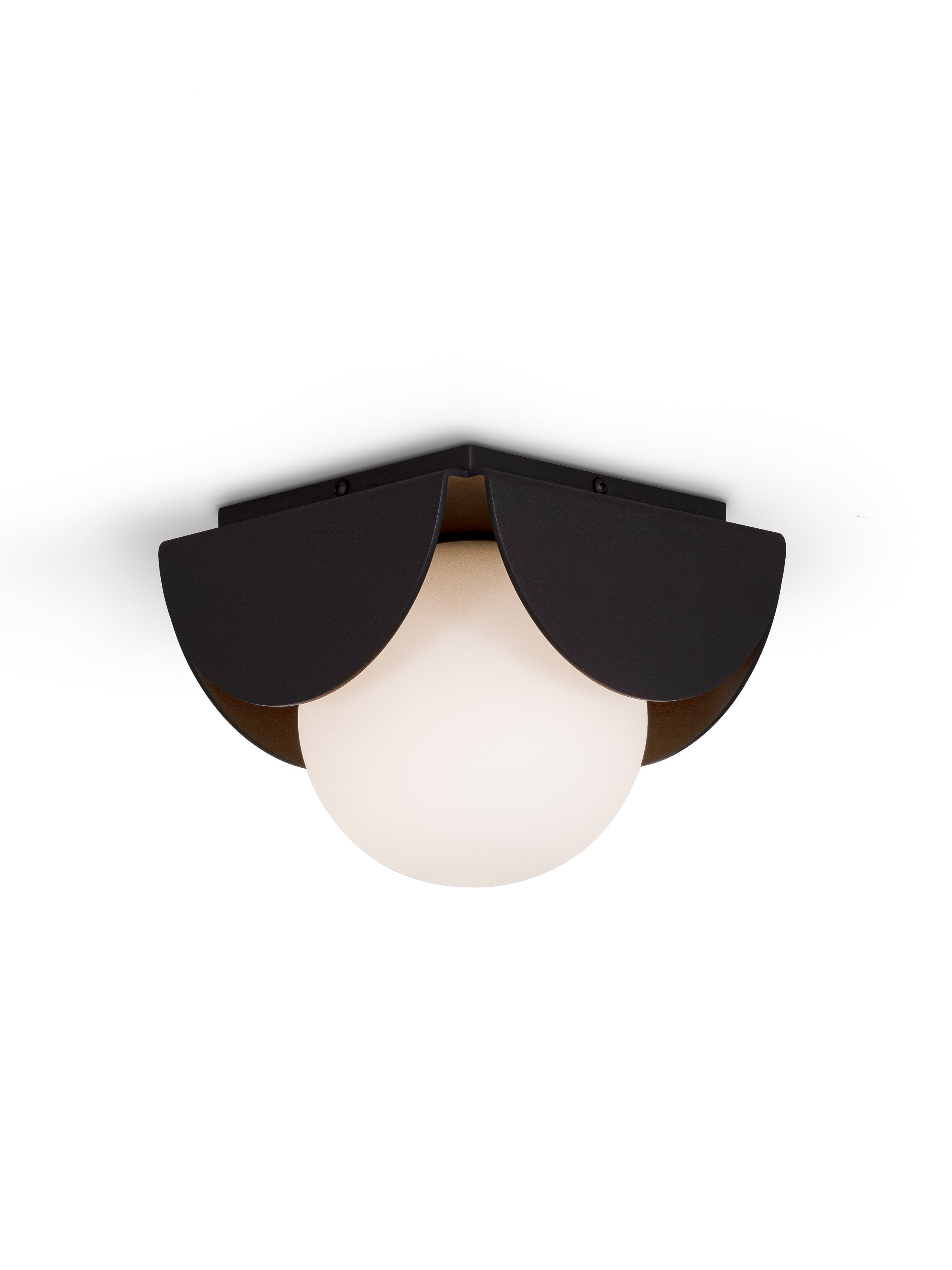 Patinated Steel with Opal Glass