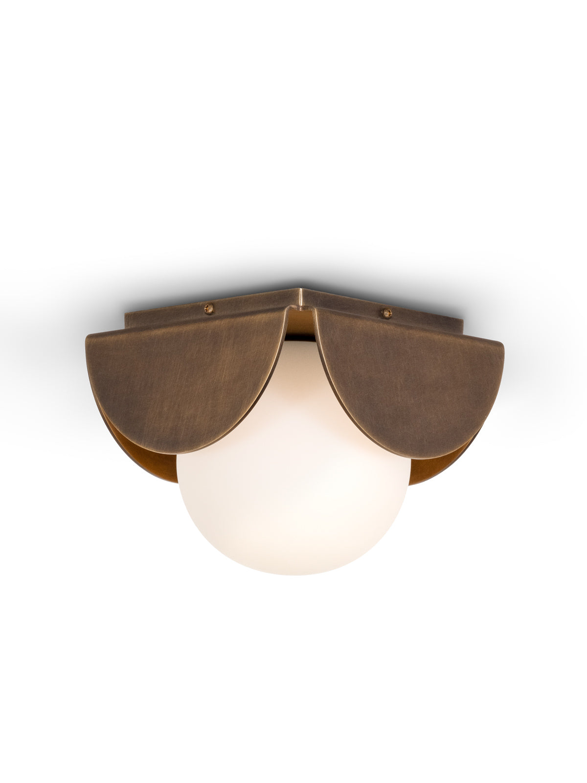 Burnished Brass with Opal Glass shade
