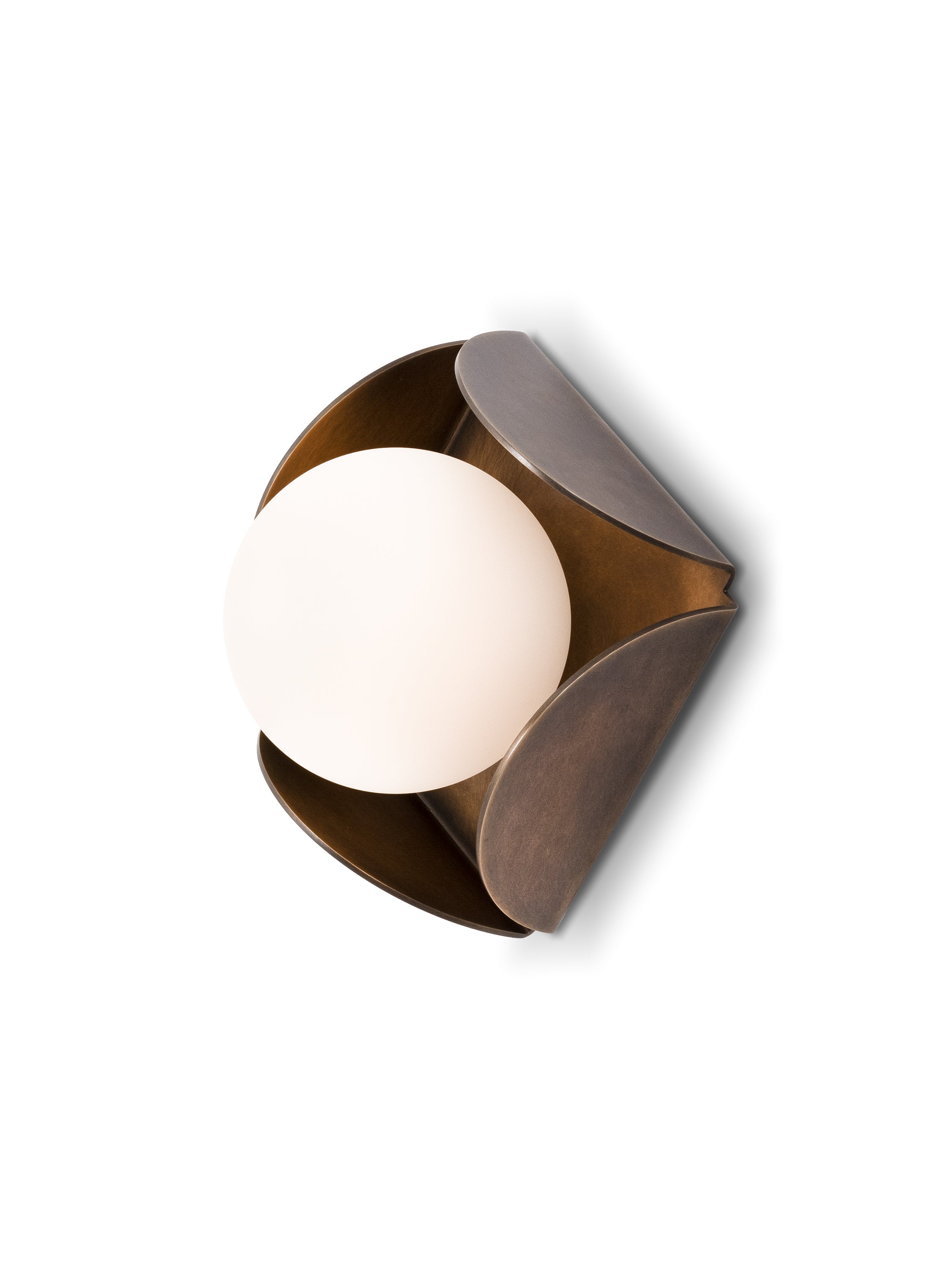 Burnished Brass with Opal Glass