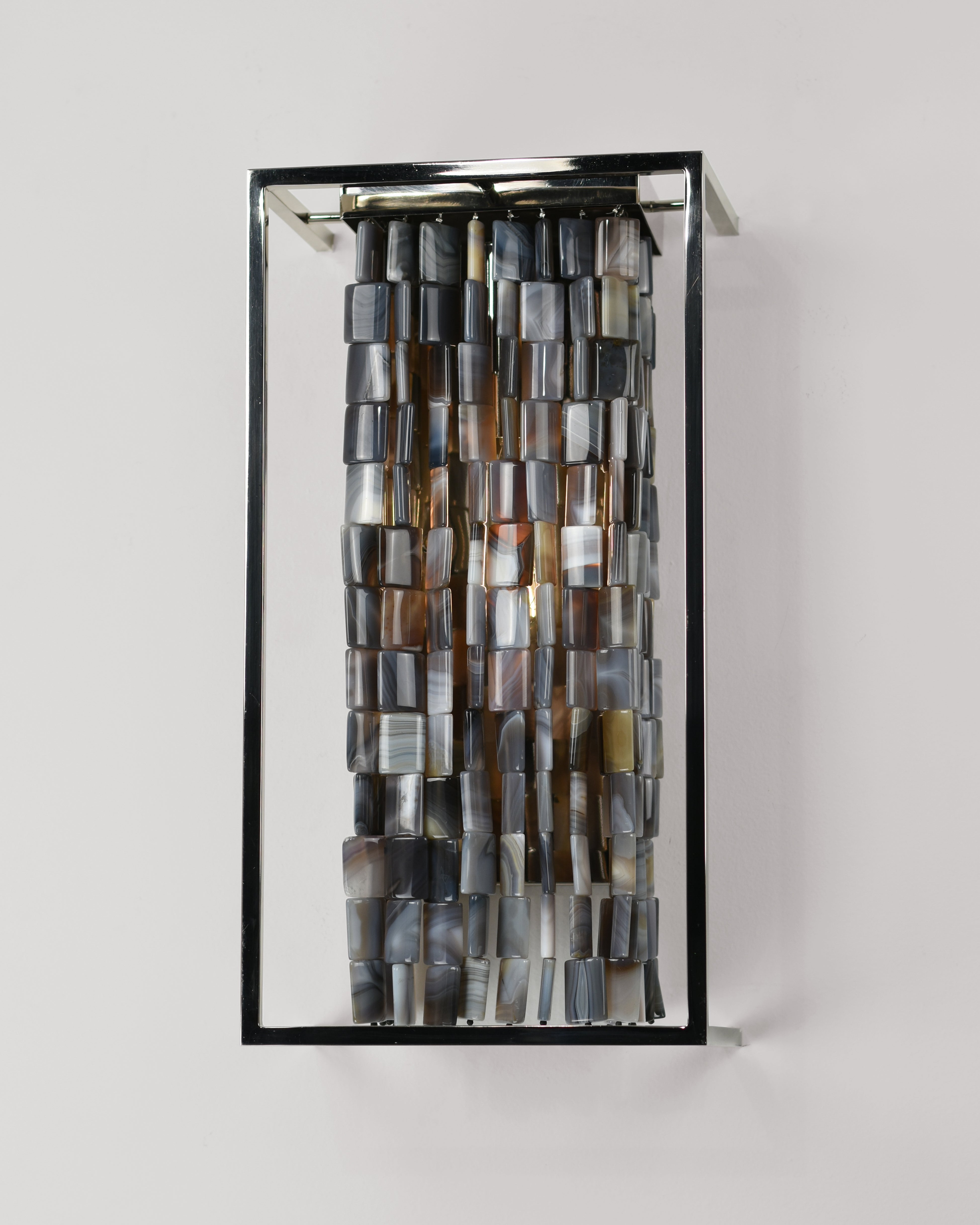 Polished Nickel with Striped Agate