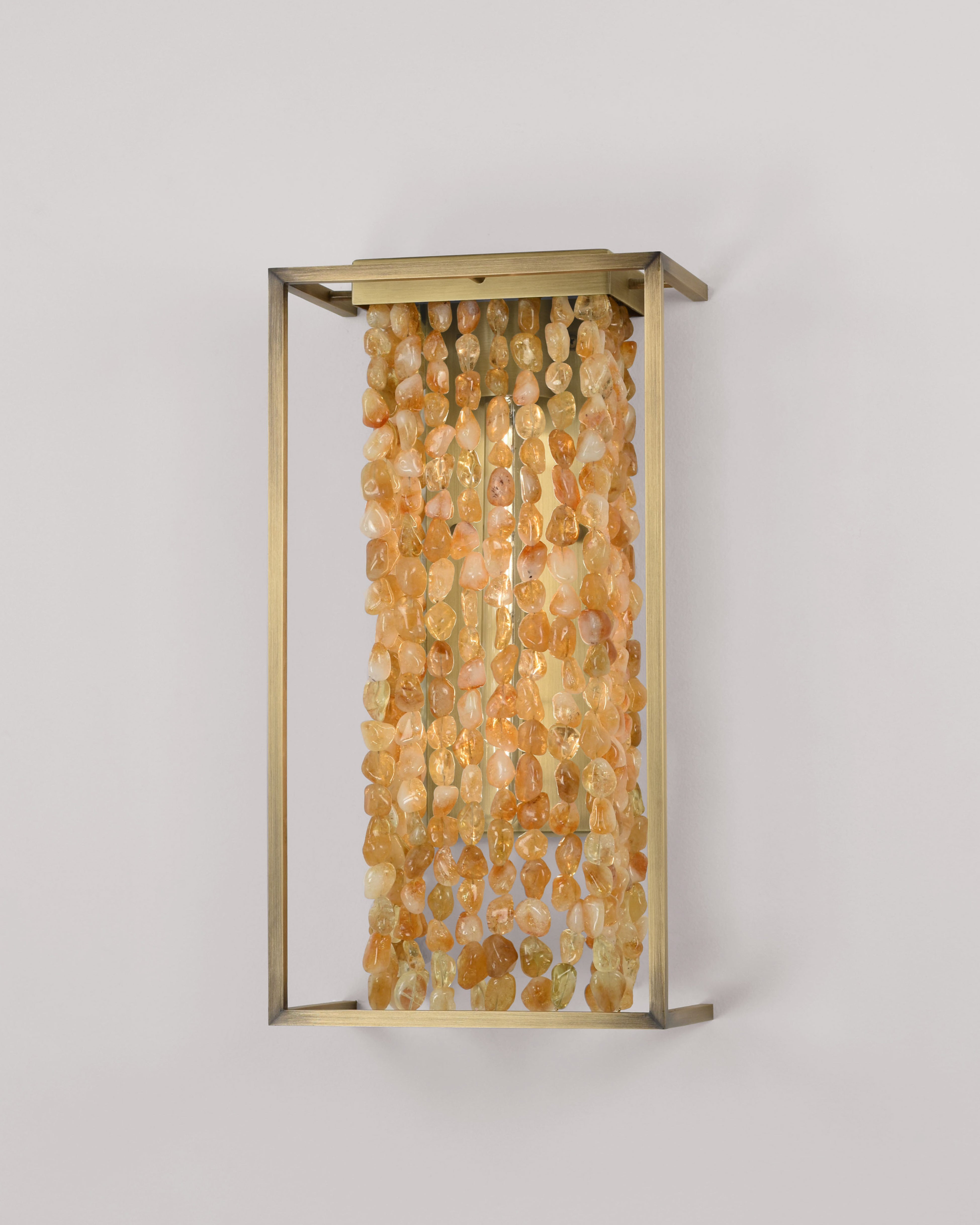 Light Antique Brass with Large Citrine Nuggets