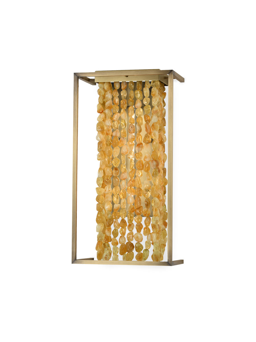 Light Antique Brass with Large Citrine Nuggets