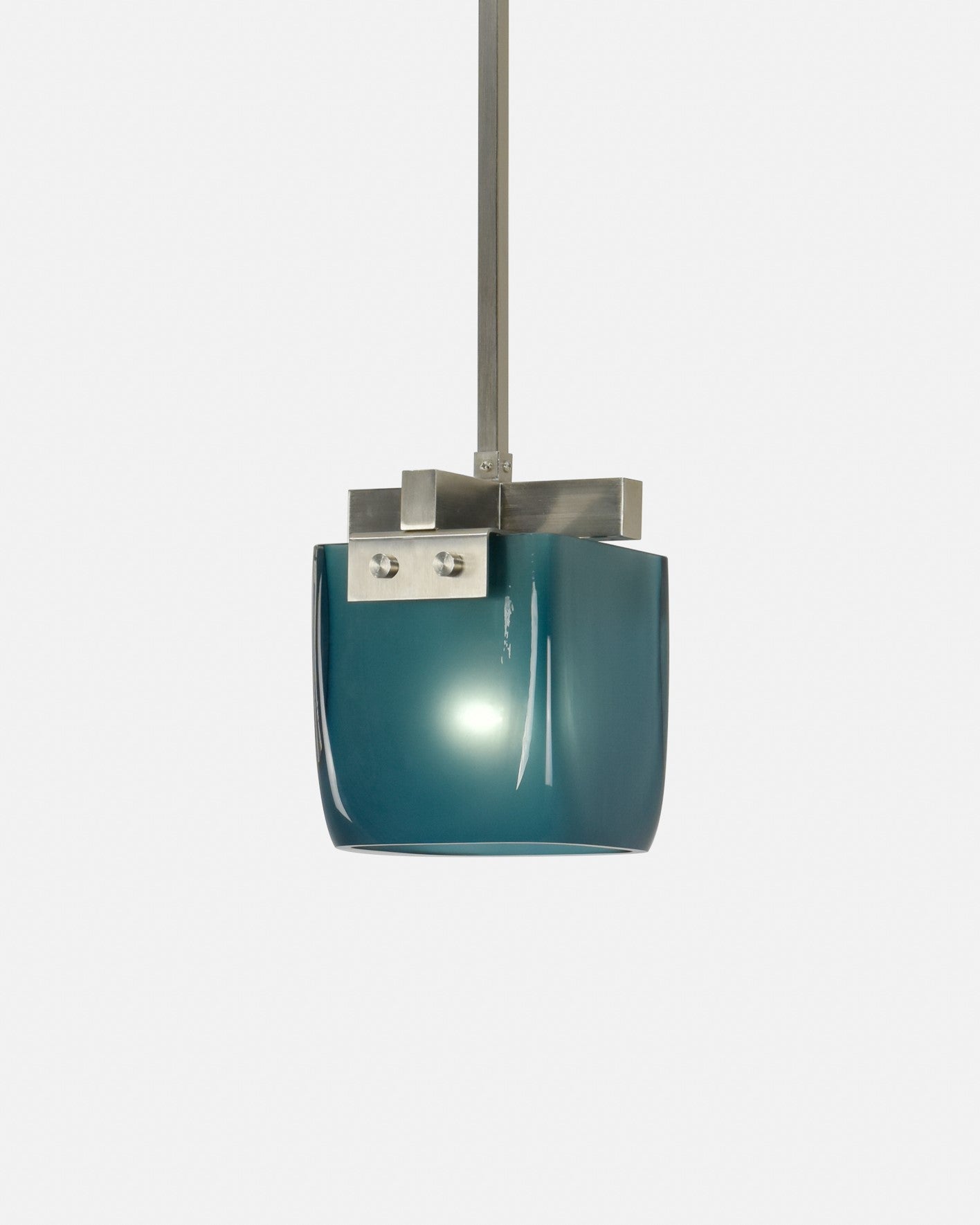 Satin Nickel with Cerulean Frosted