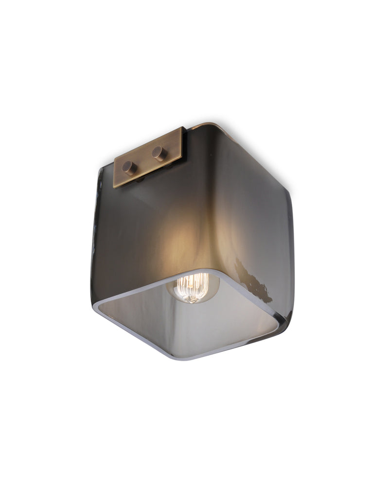 Light Antique Brass with Smoke Frosted