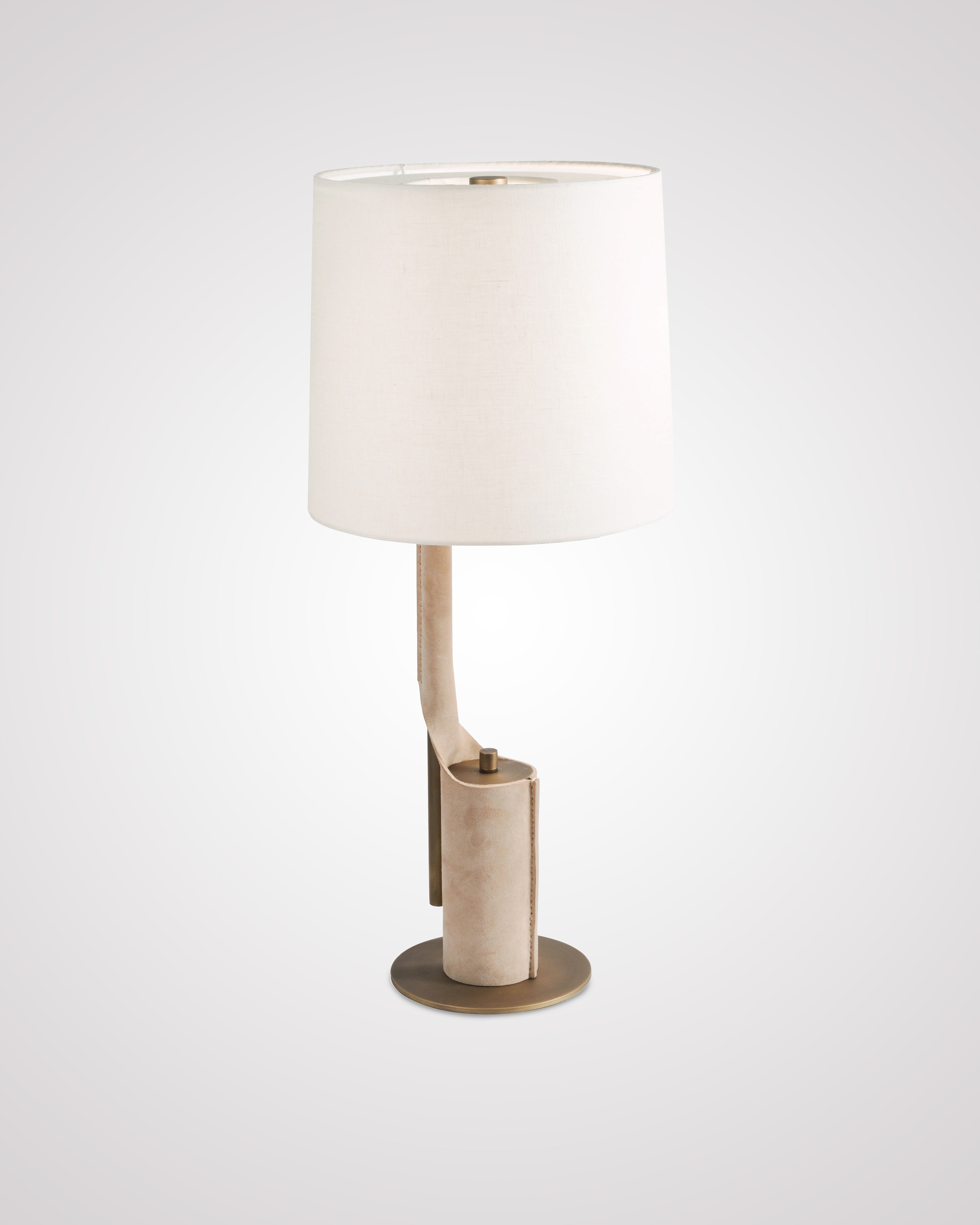 Custom COL Suede with Light Antique Brass and White Silk Pongee