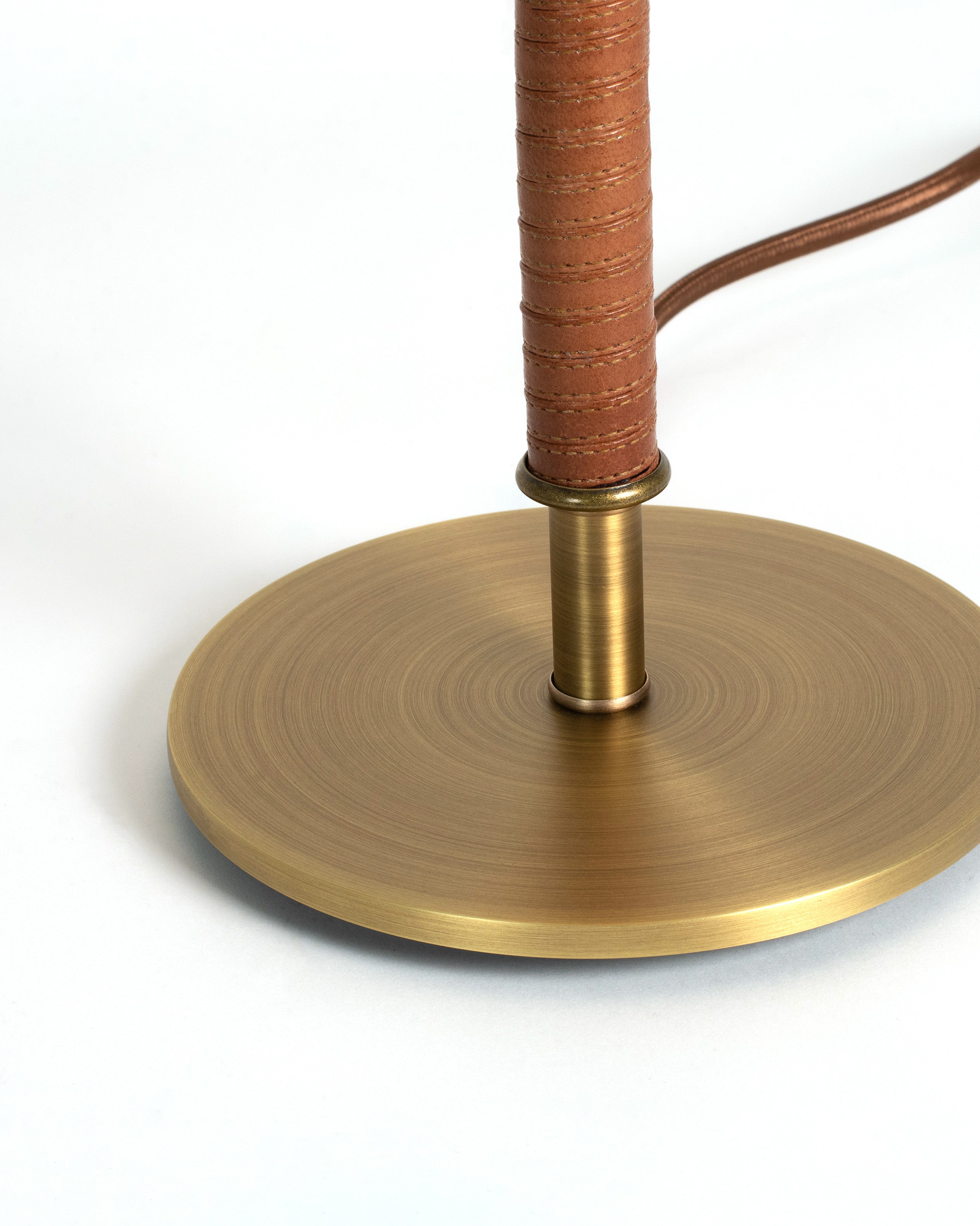 Light Antique Brass with Brown Leather