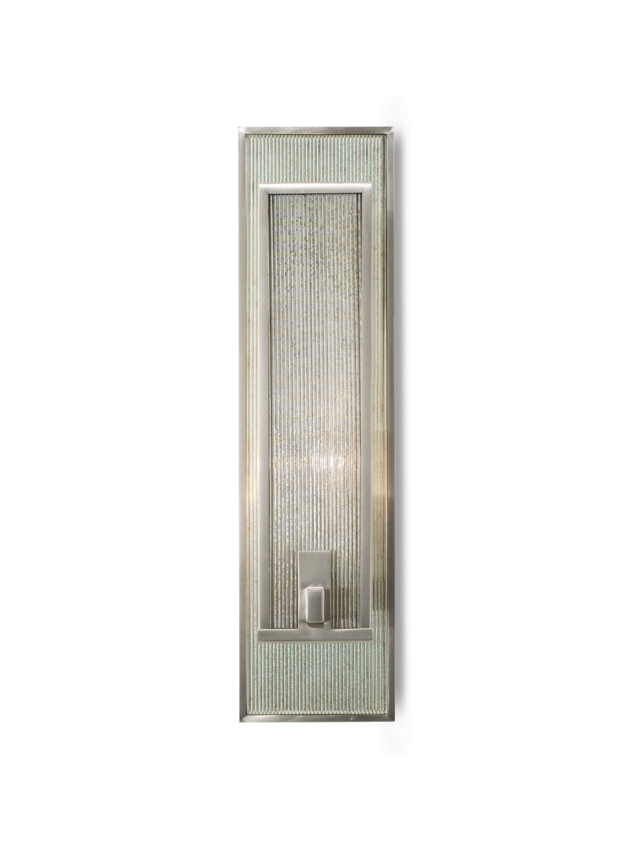 Satin Nickel with Antiqued Ribbed Mirror