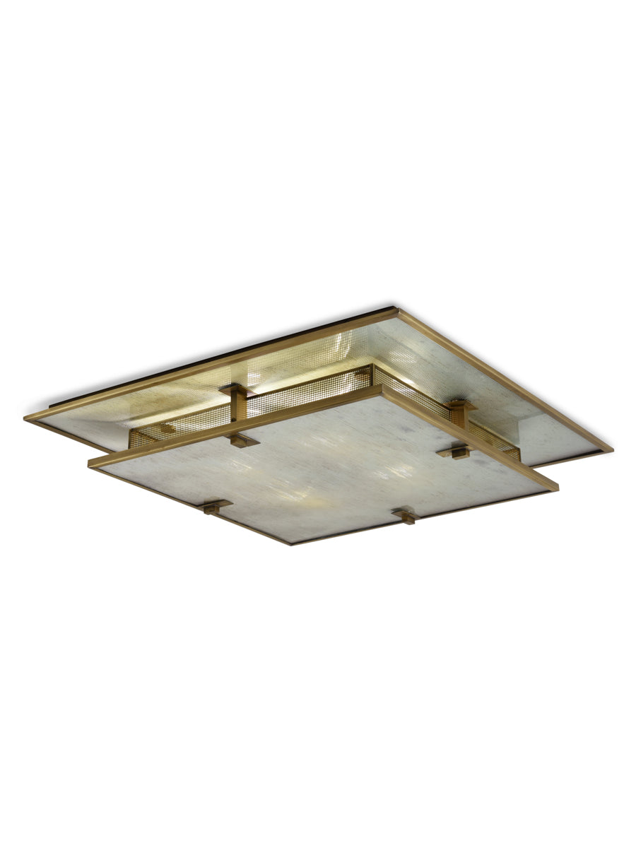 Light Antique Brass with Antiqued Ribbed Mirror