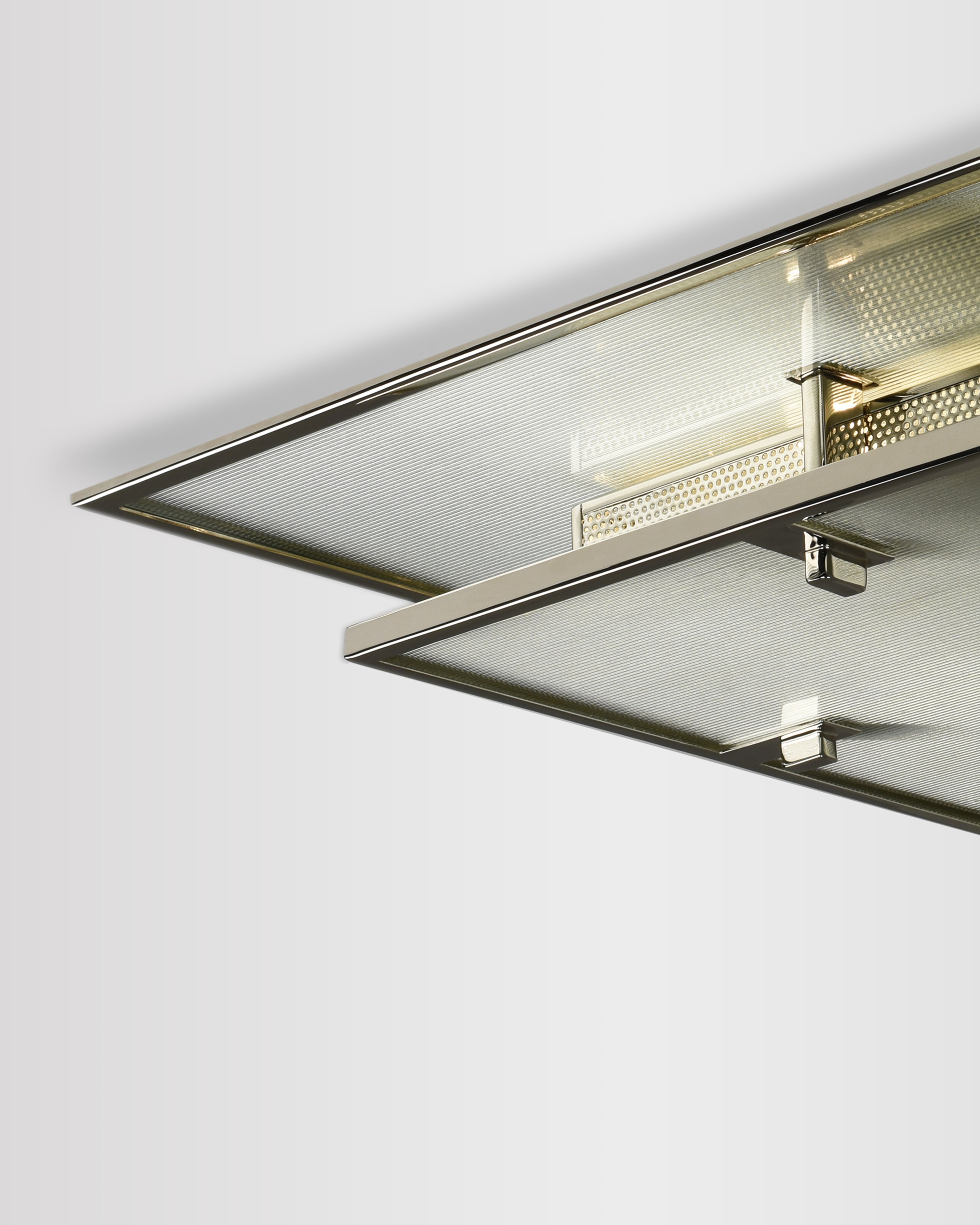 Polished Nickel with Antiqued Ribbed Mirror