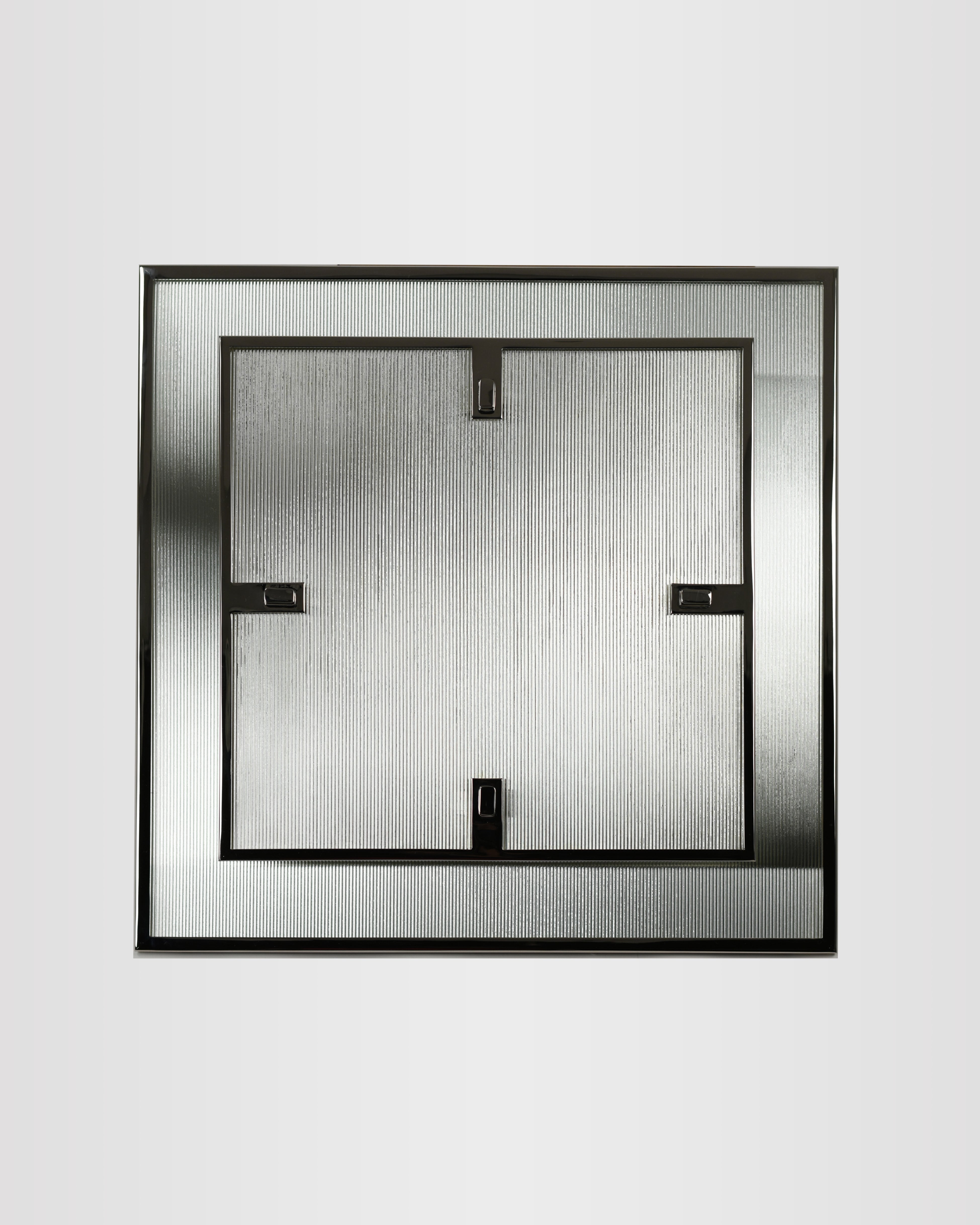 Polished Nickel with Antiqued Ribbed Mirror