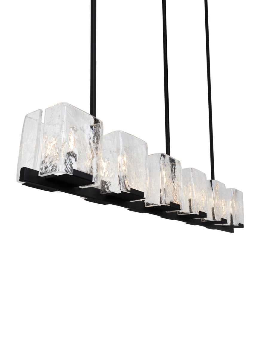 12 Light in Oil Rubbed Bronze with Clear Crackled Glass