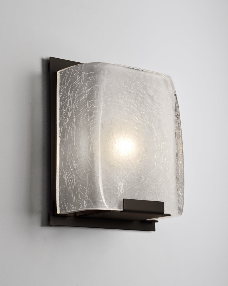 Oil Rubbed Bronze with Clear Crackled and Frosted Glass