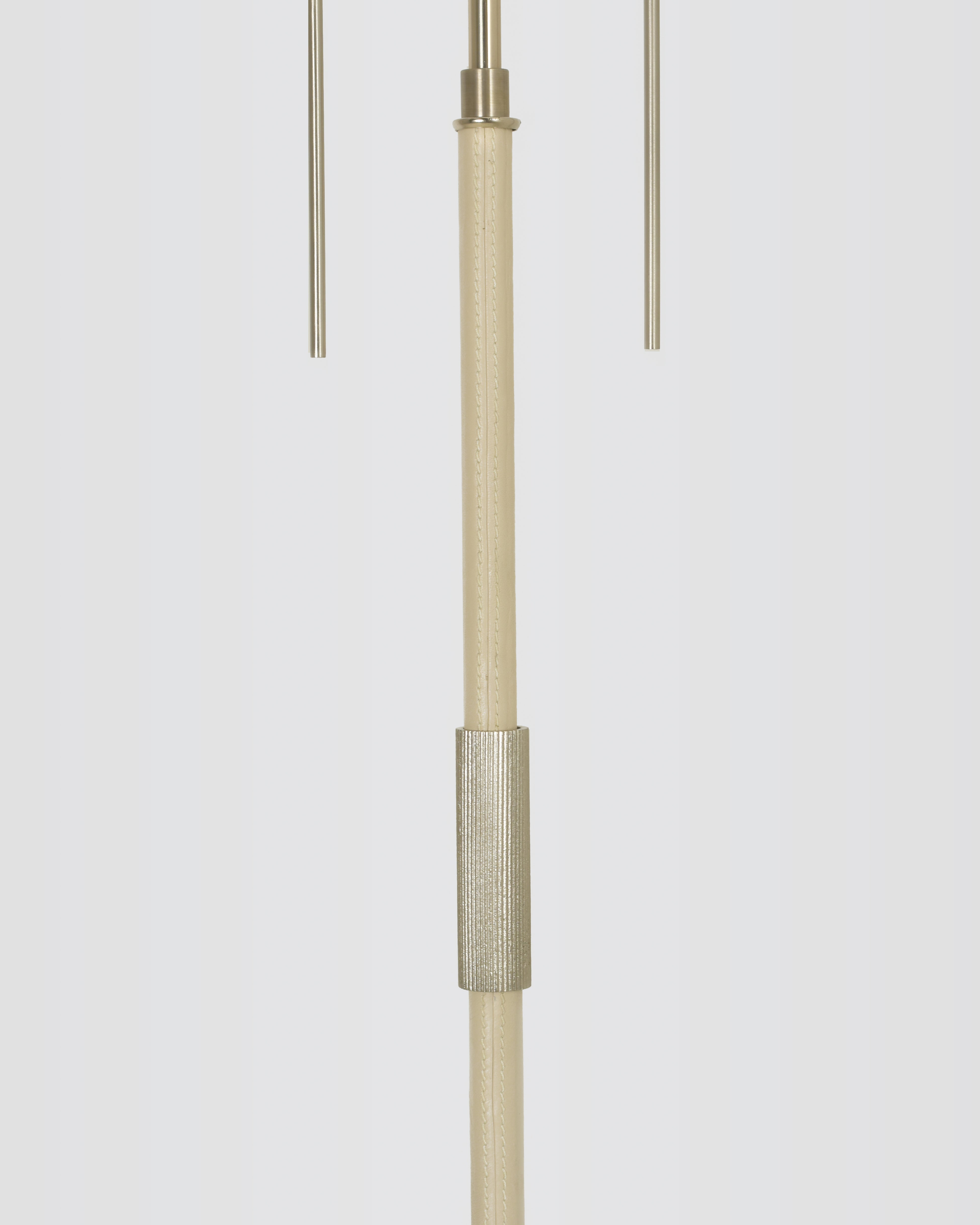 Satin Nickel with Cream Leather