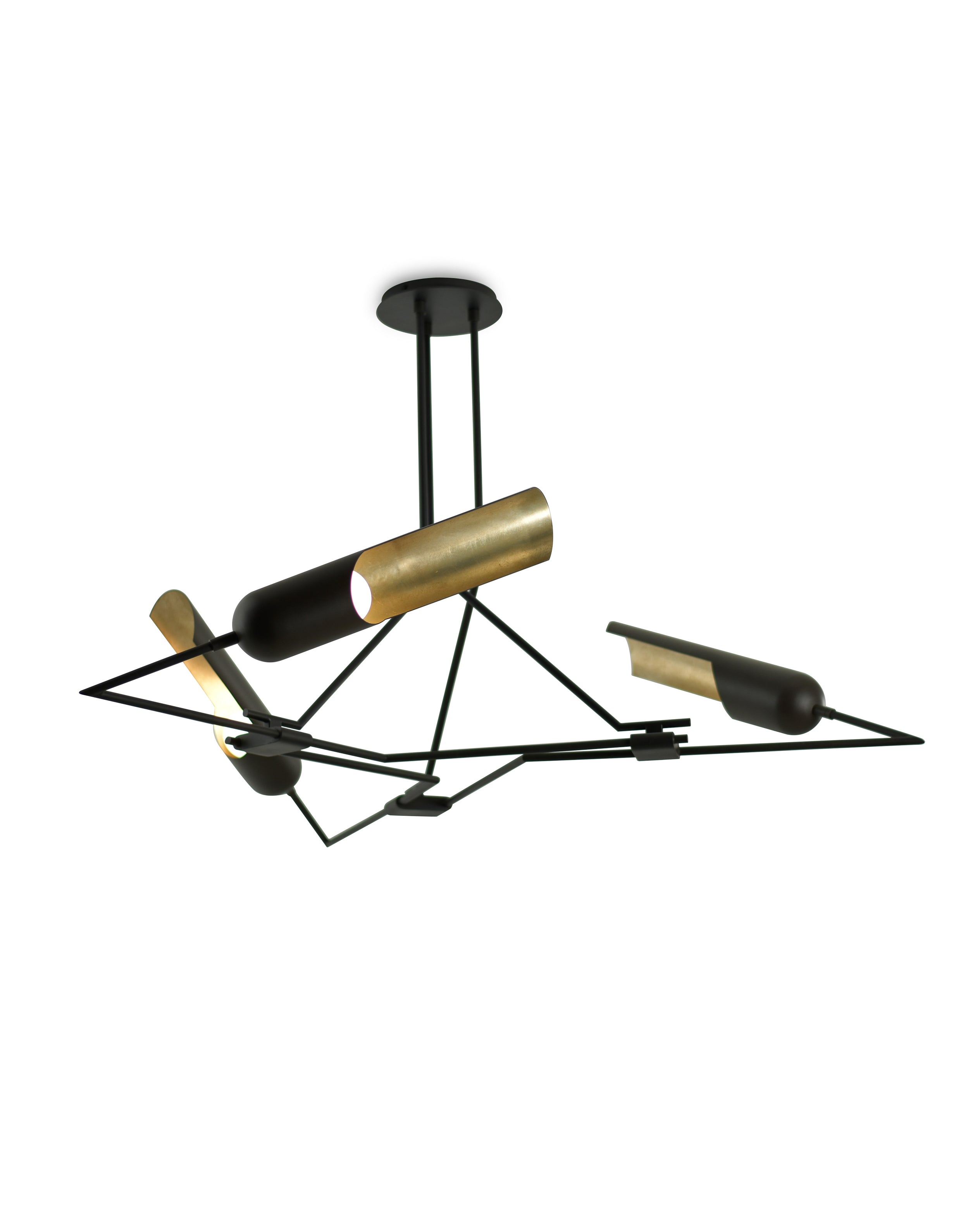 Paris 3 Light Chandelier Patinated Steel