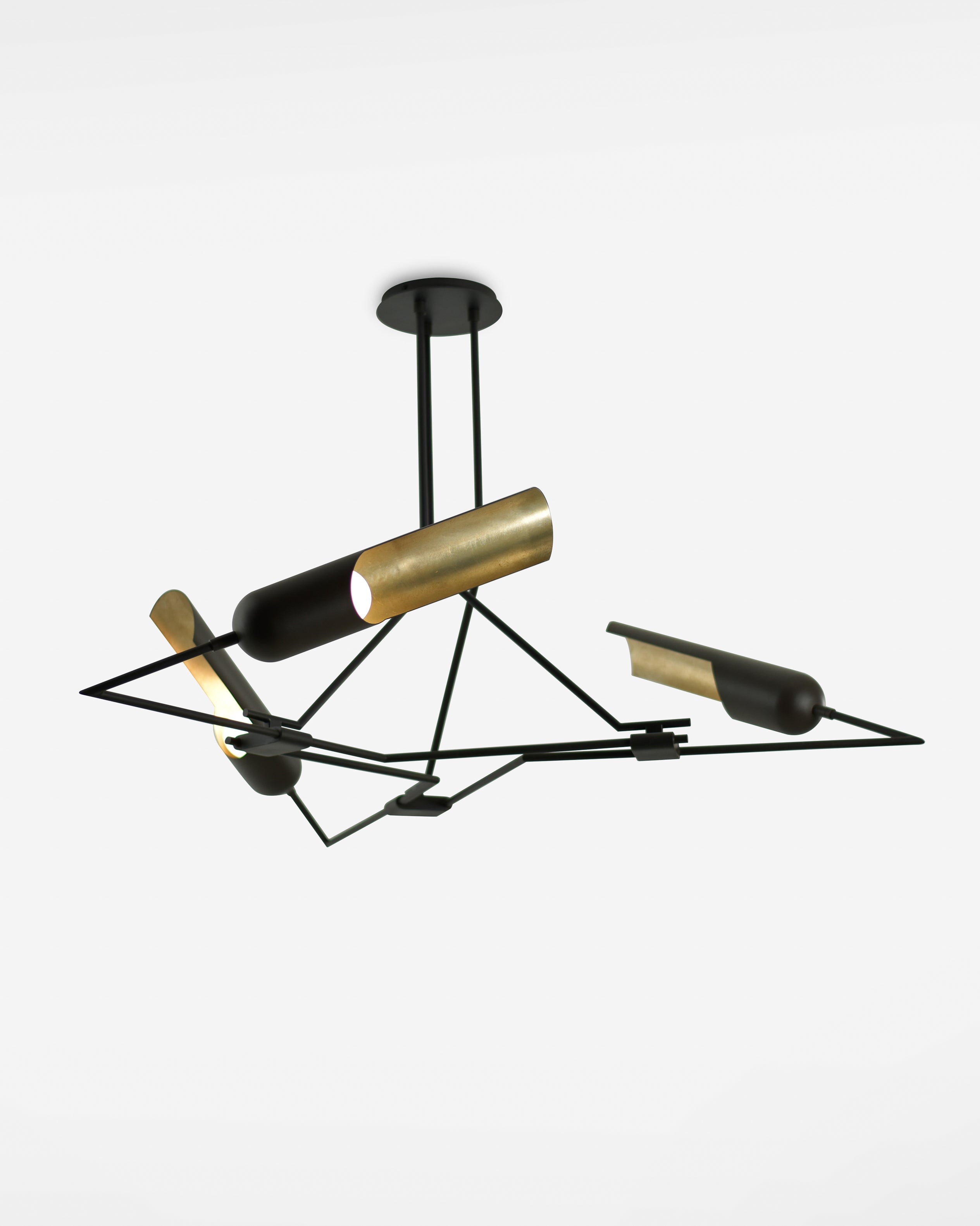 Paris 3 Light Chandelier Patinated Steel