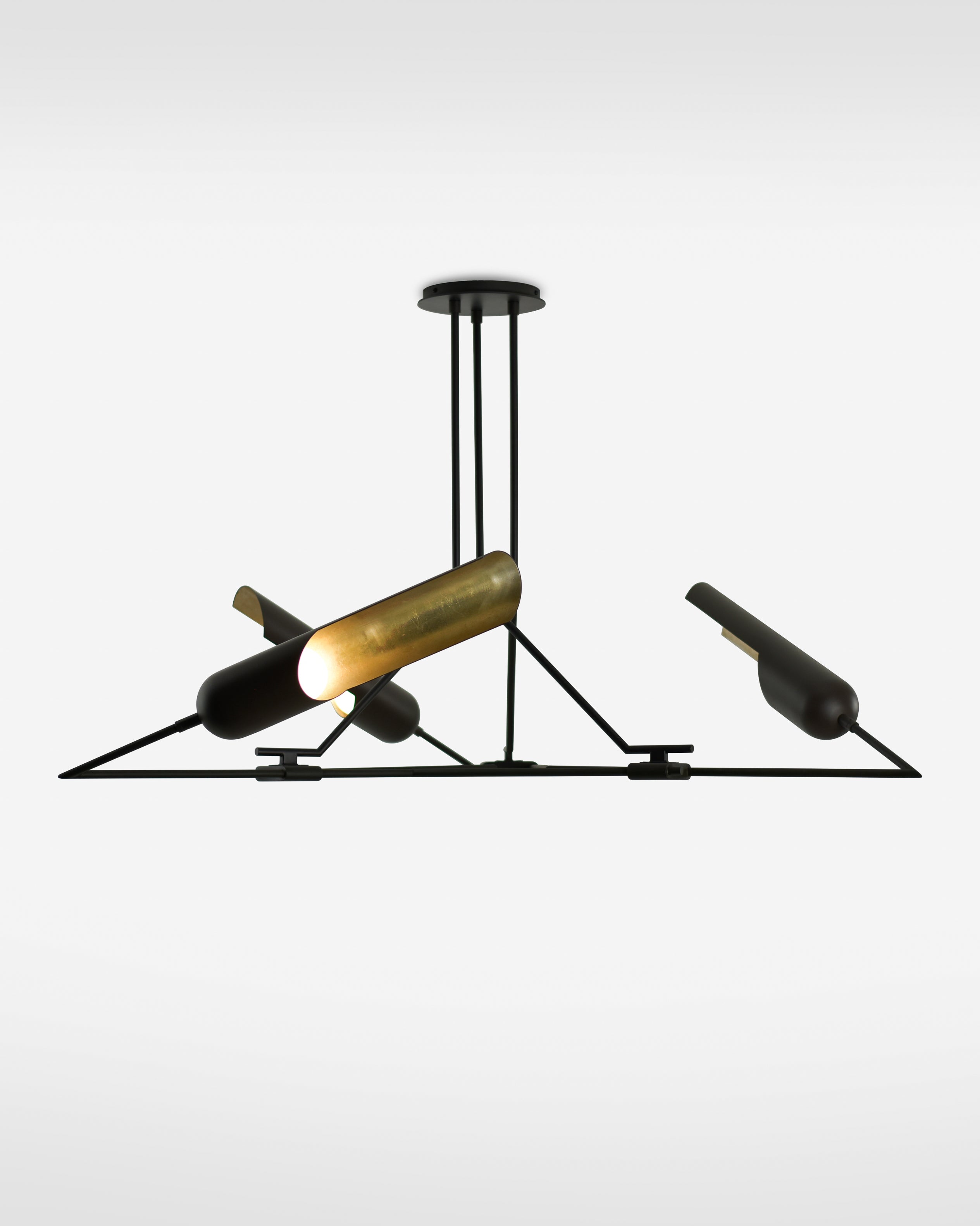 Paris 3 Light Chandelier Patinated Steel