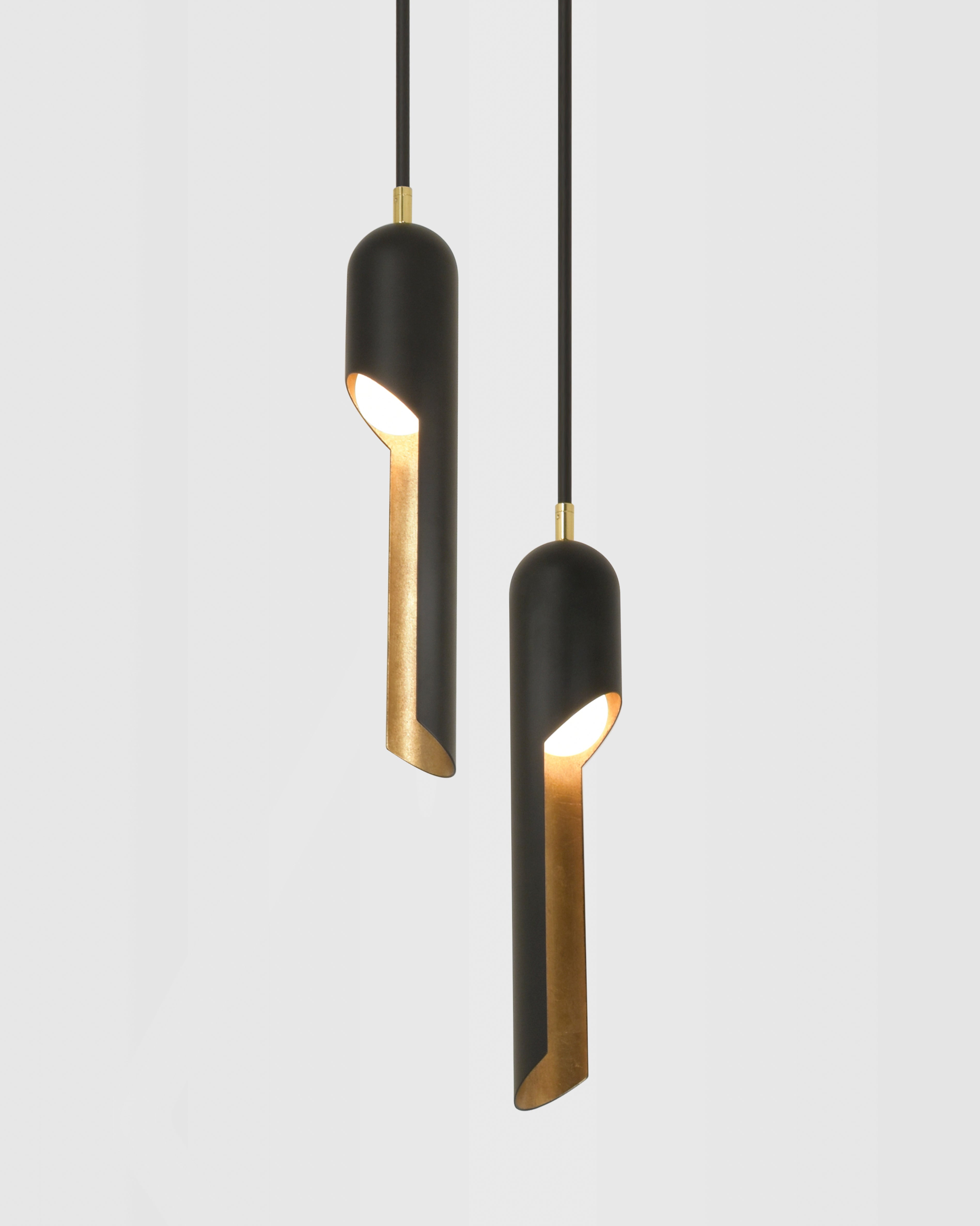 Matte Black Powder Coat with Dutch Gold and Polished Brass