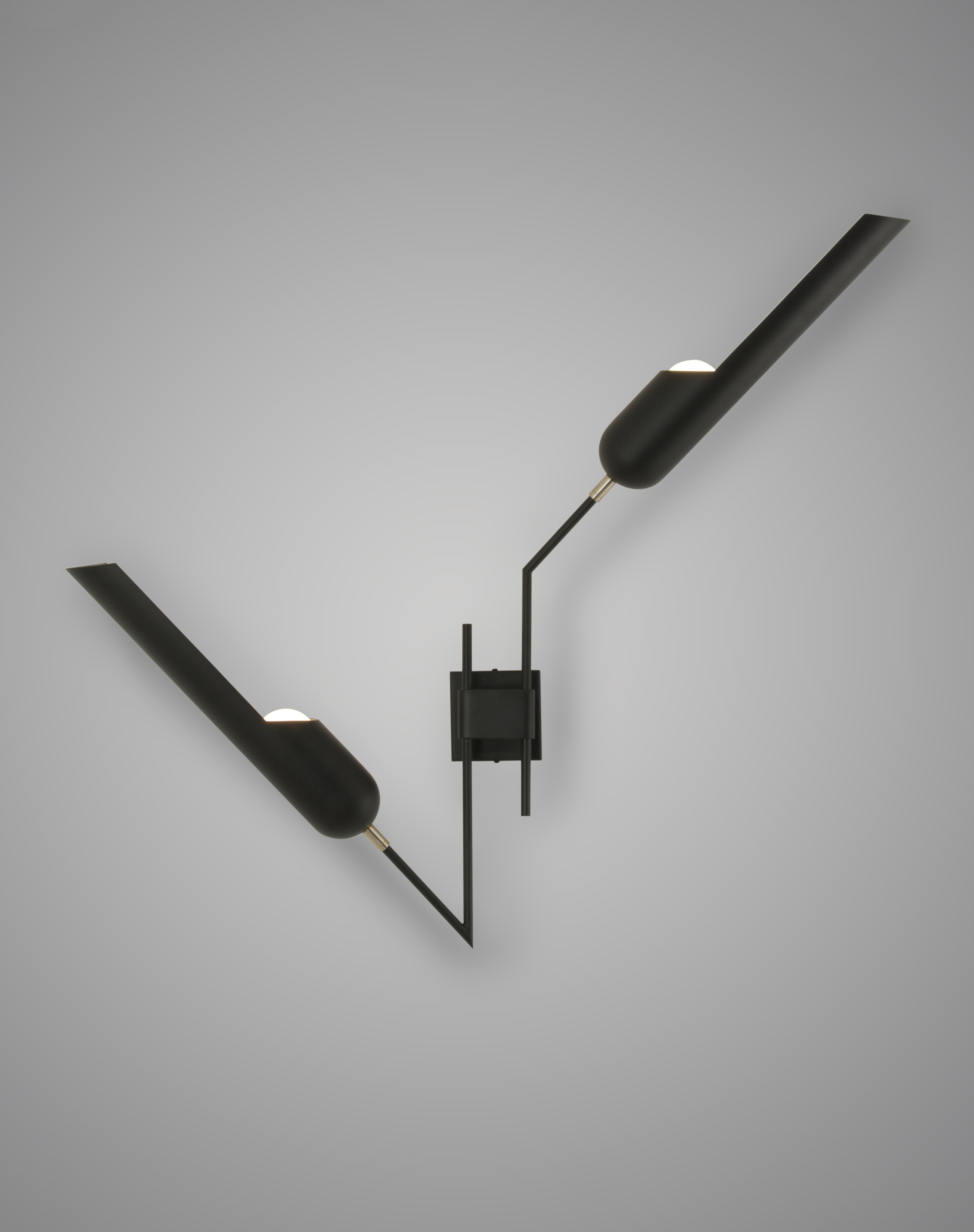 Matte Black Powder Coat with Dutch Platinum Shade Interiors and Satin Nickel Accents