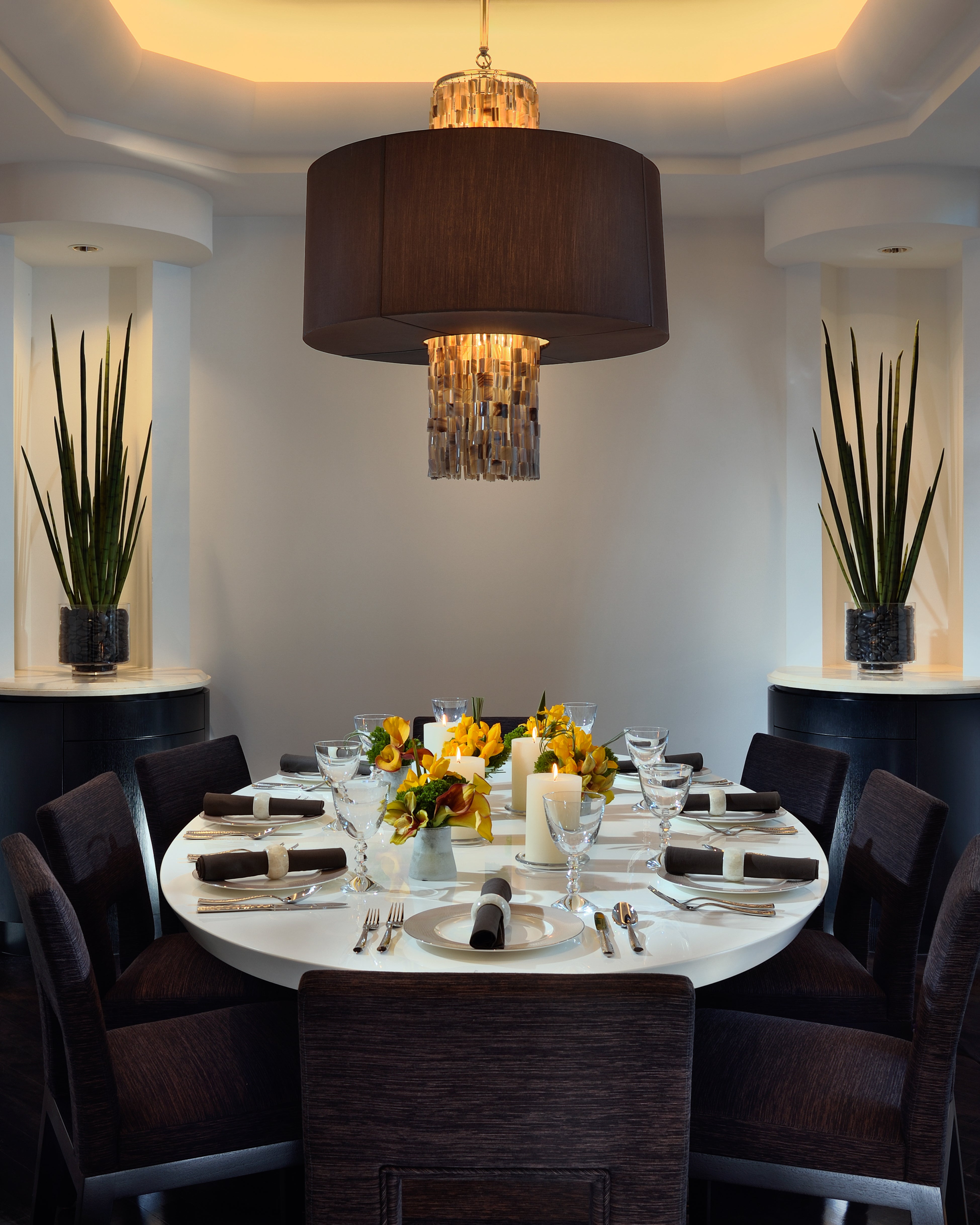 Satin Nickel with Striped Agate and Black Silk Pongee