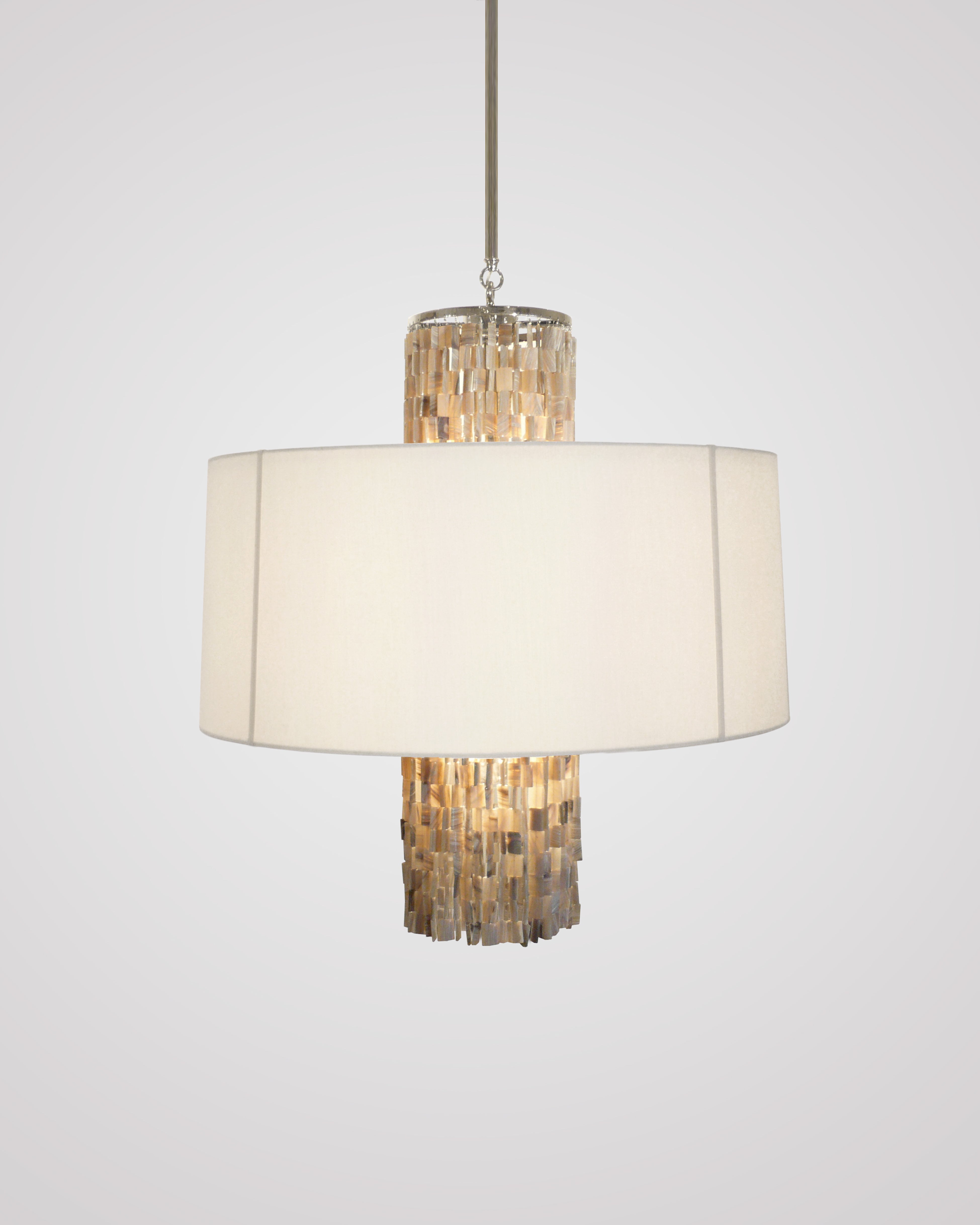 Satin Nickel with Striped Agate and White Silk Pongee