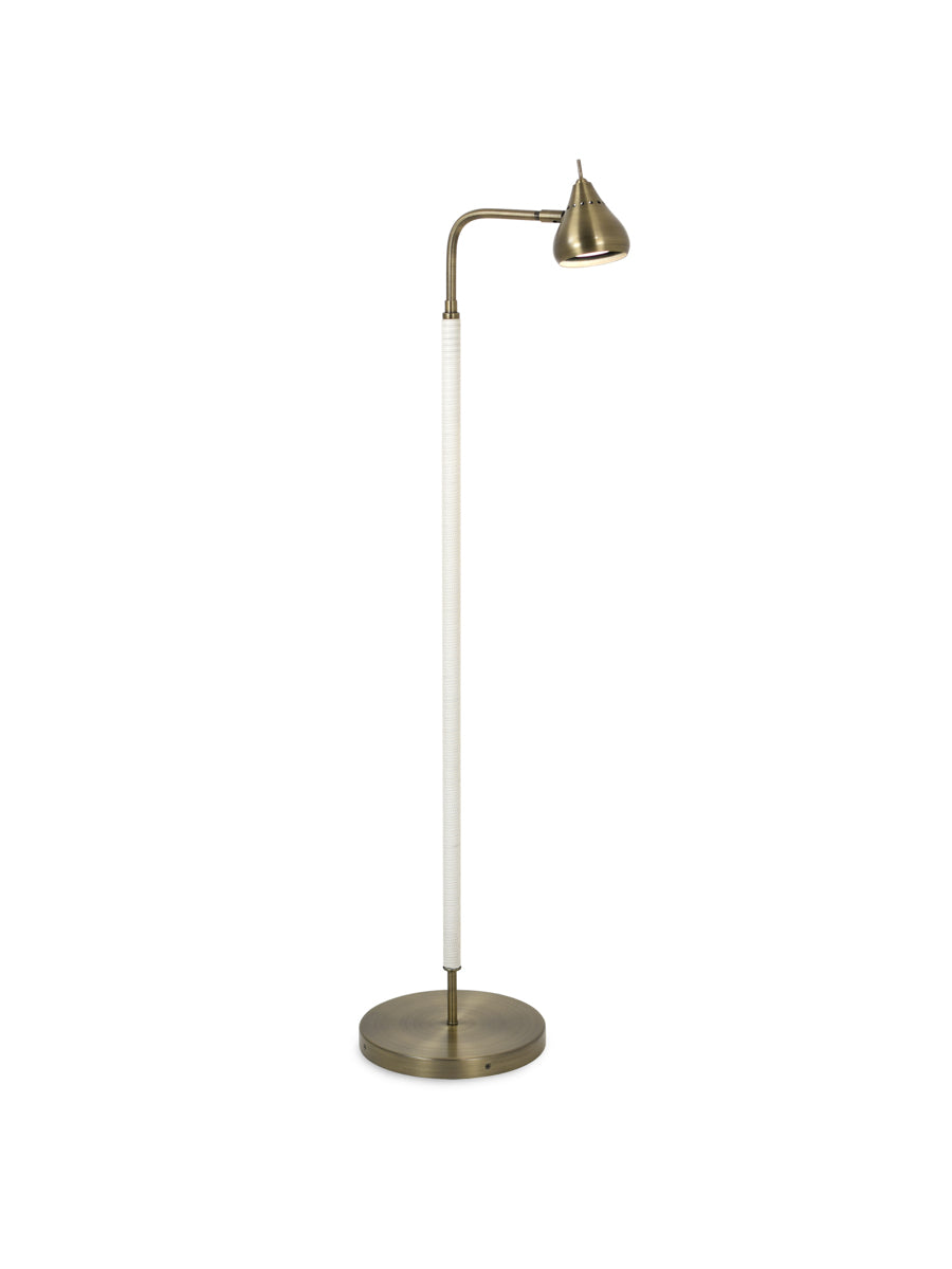 Light Antique Brass with White Leather Wrap