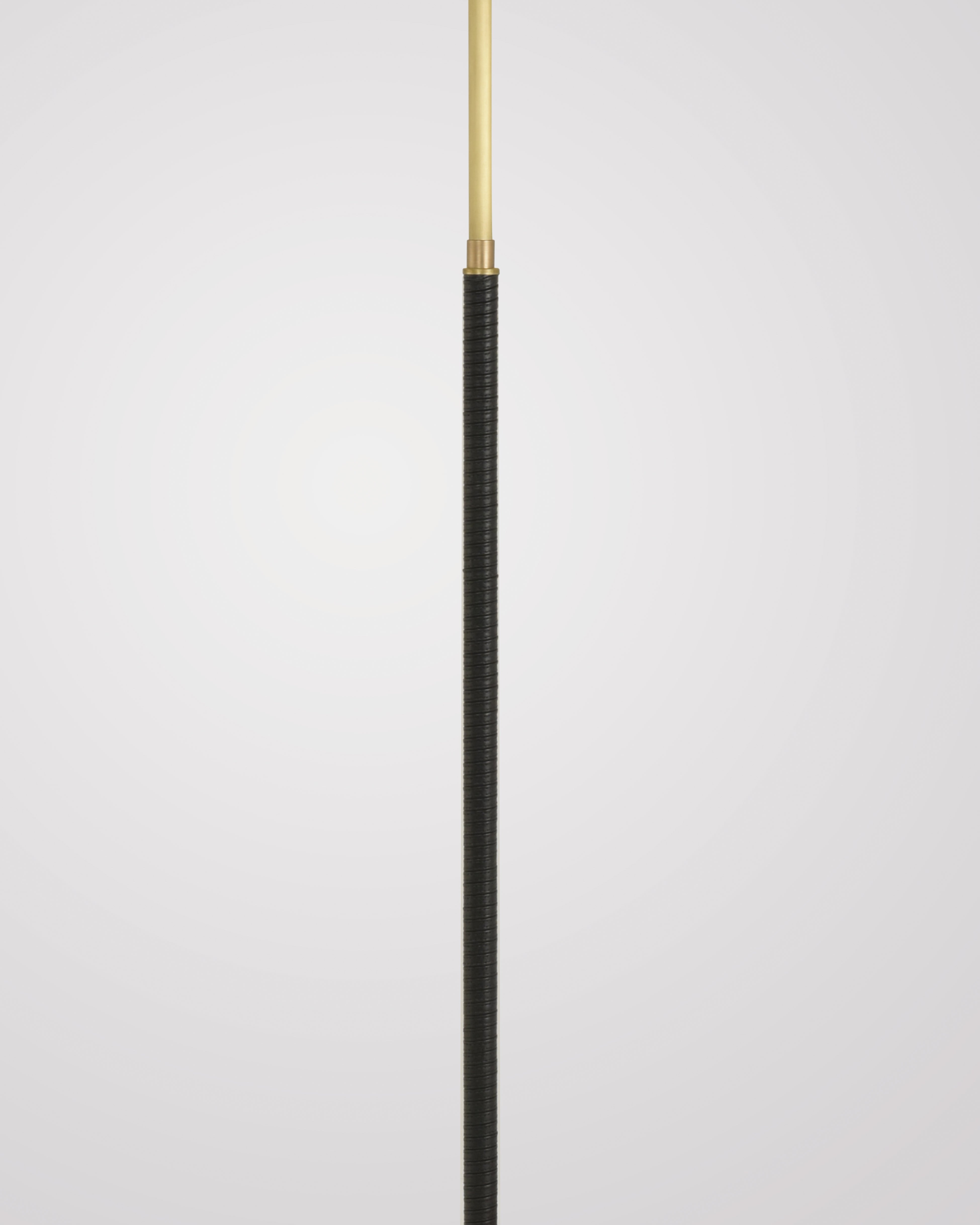 Brushed Brass with Black Leather Wrap