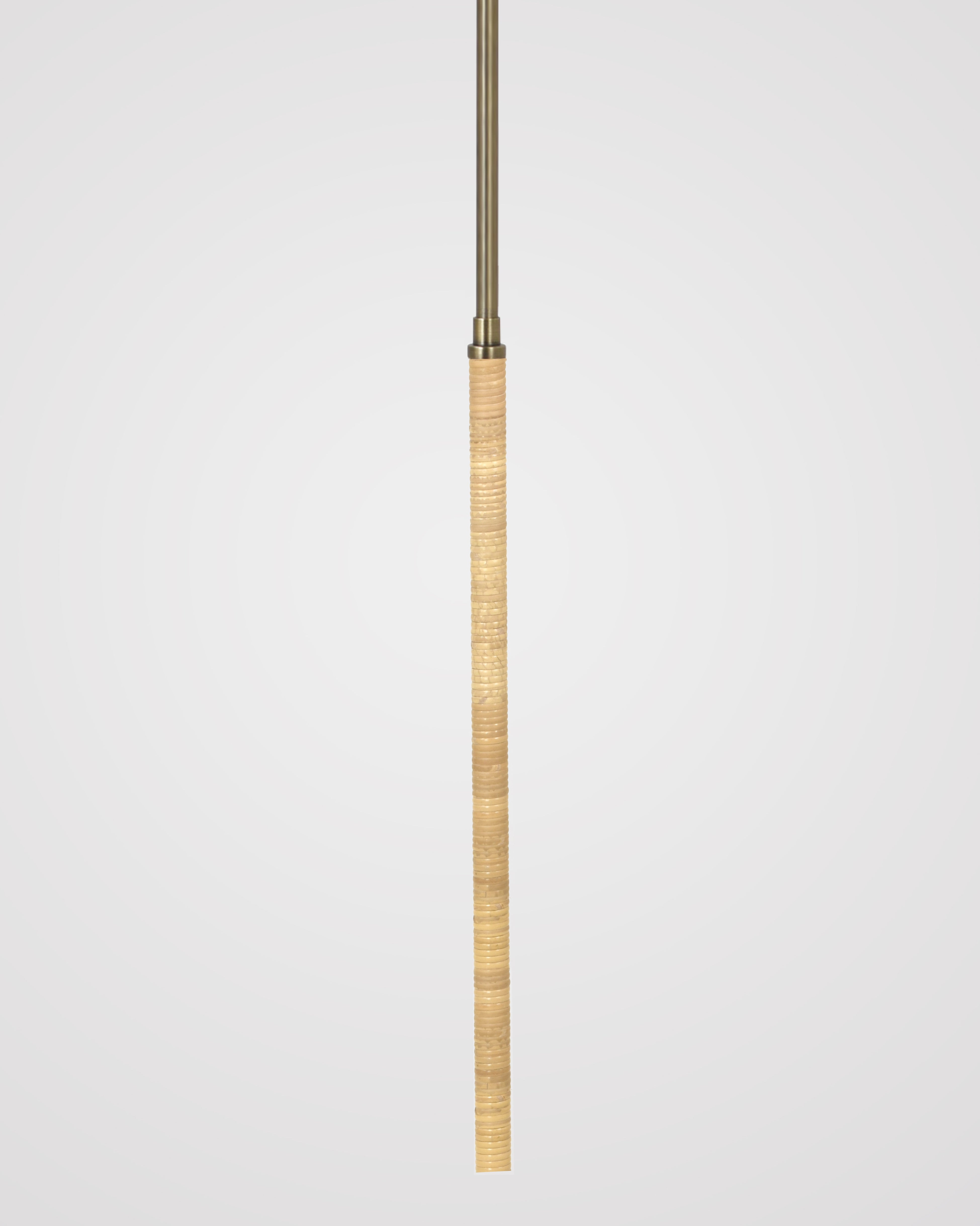 Light Antique Brass with Cane Wrap