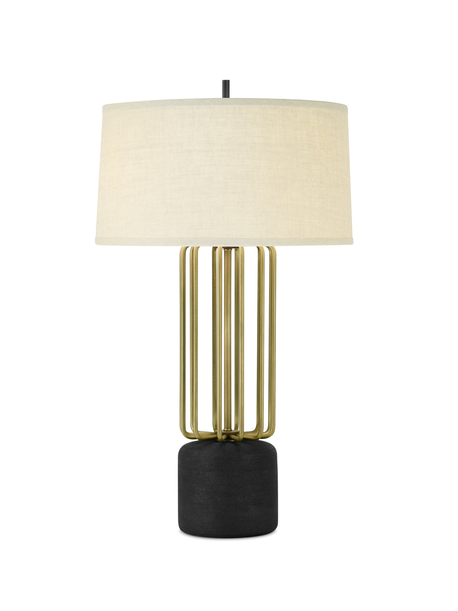 Light Antique Brass with Carbon and Cream Linen