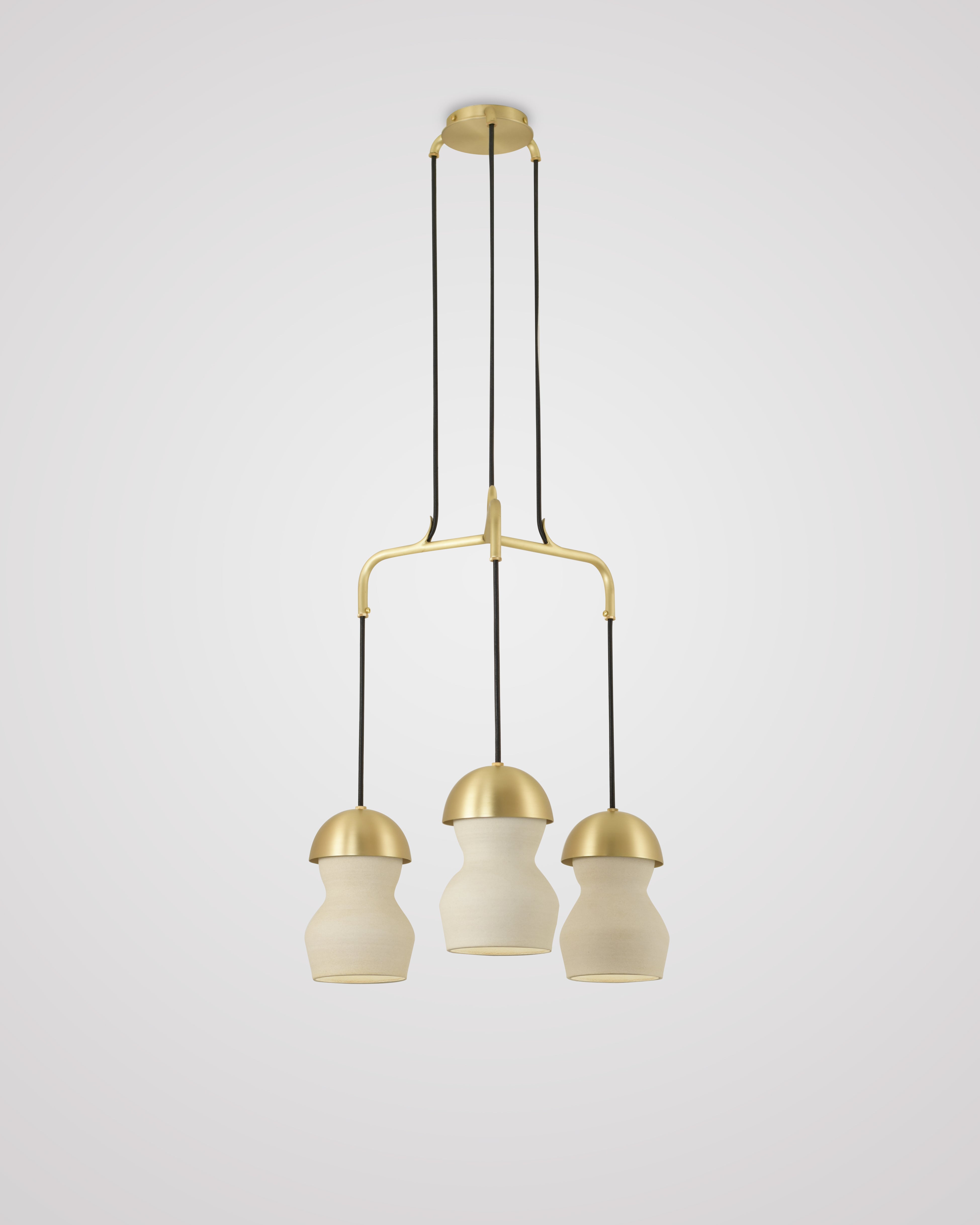 Brushed Brass and Cashmere Ceramic