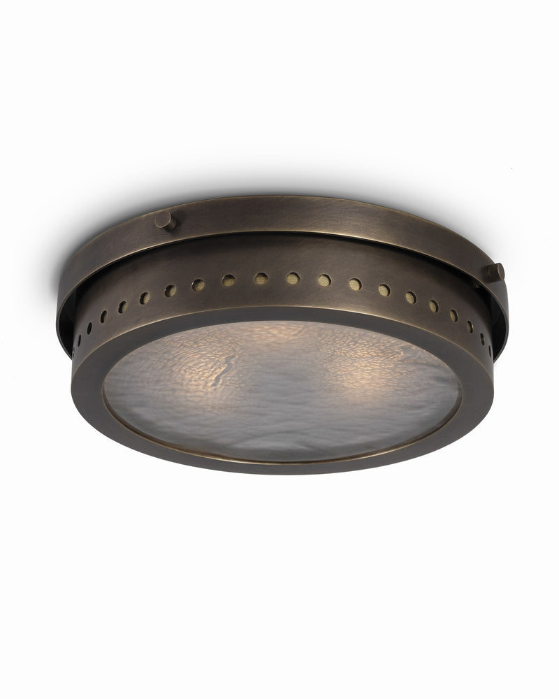 Burnished Brass with Frosted Cast Glass shade