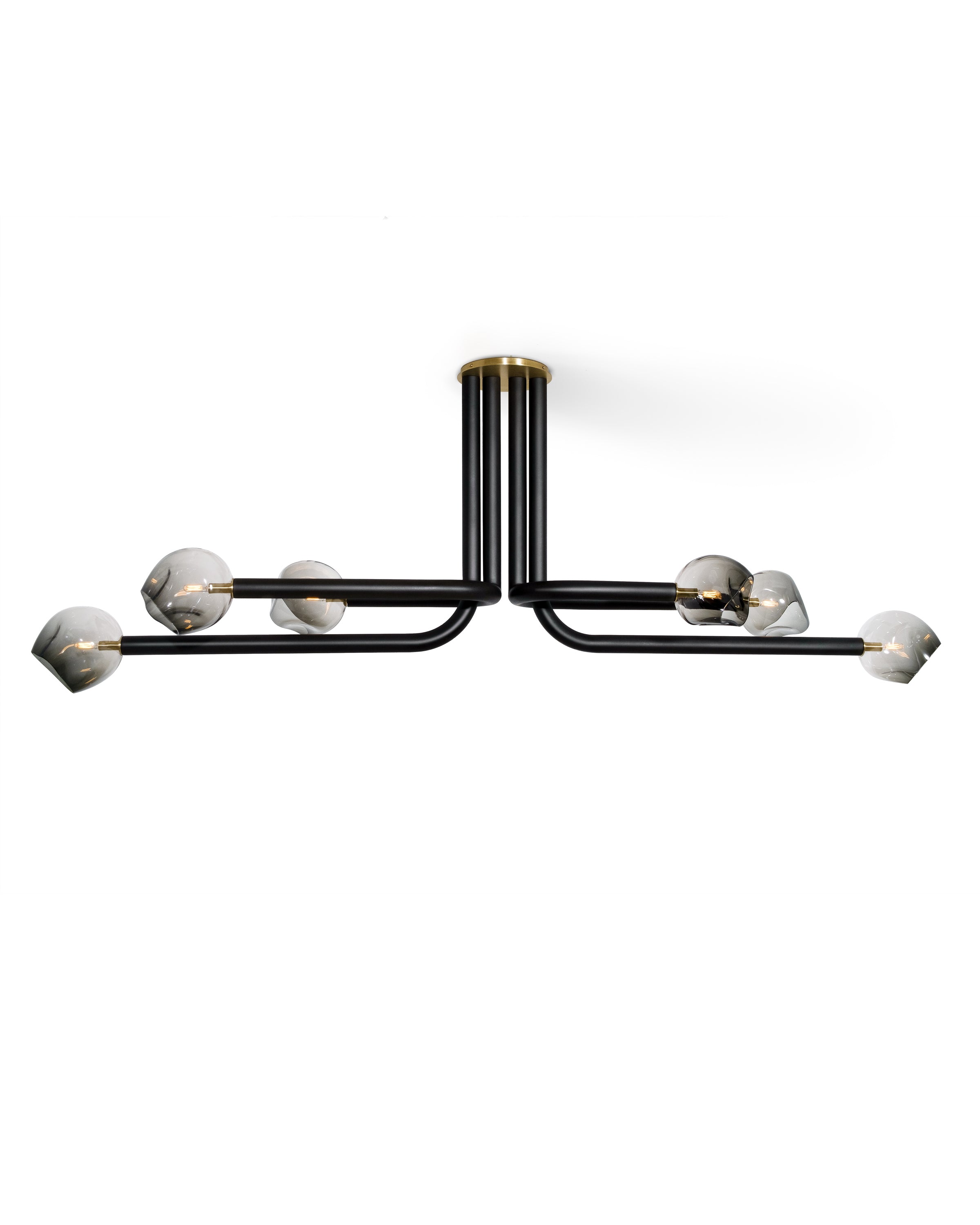 Oil Rubbed Bronze w/ Brushed Brass Canopy and Smoke/Amber Glass shade