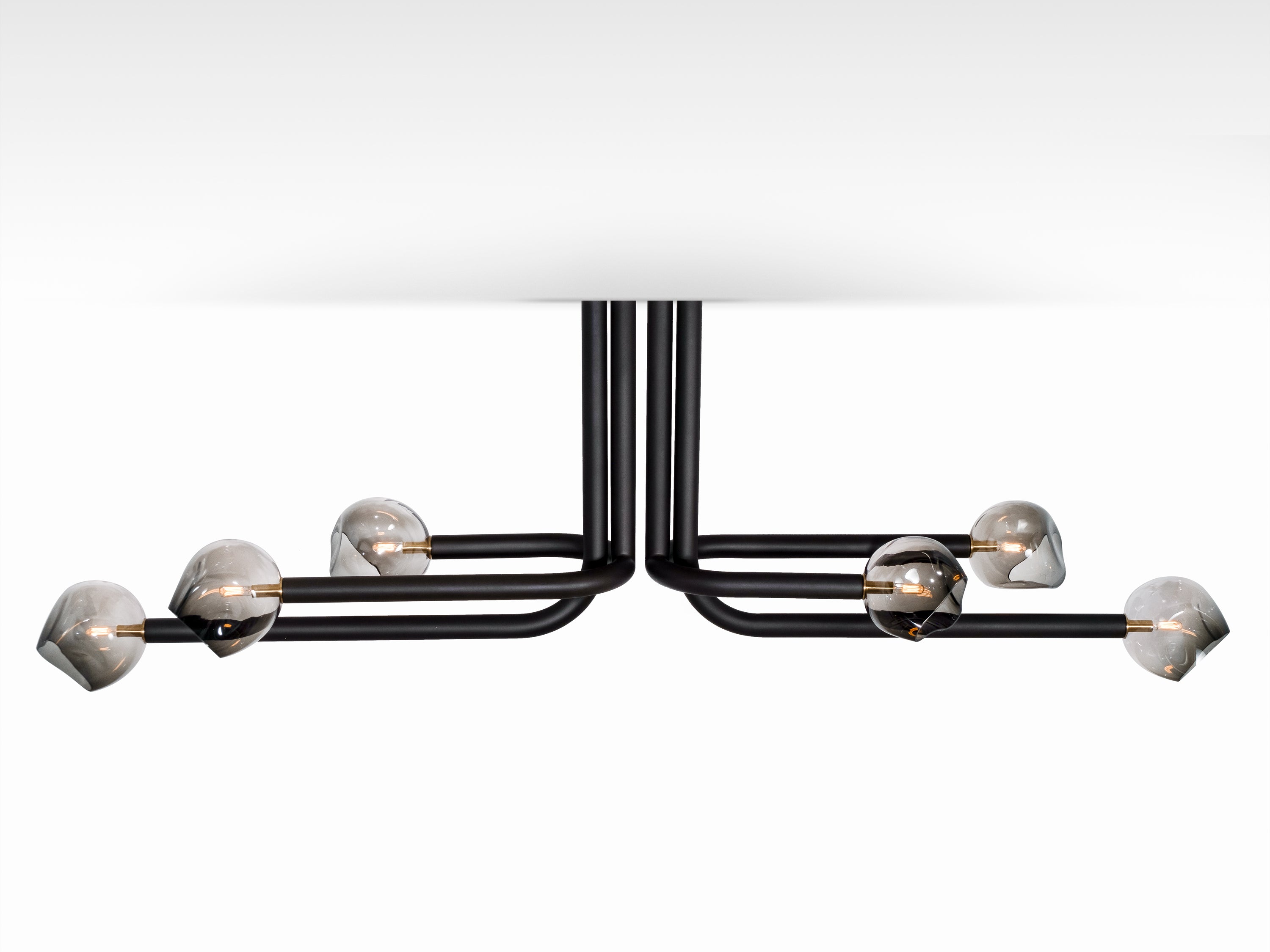 Oil Rubbed Bronze w/ Brushed Brass Canopy and Smoke/Amber Glass shade