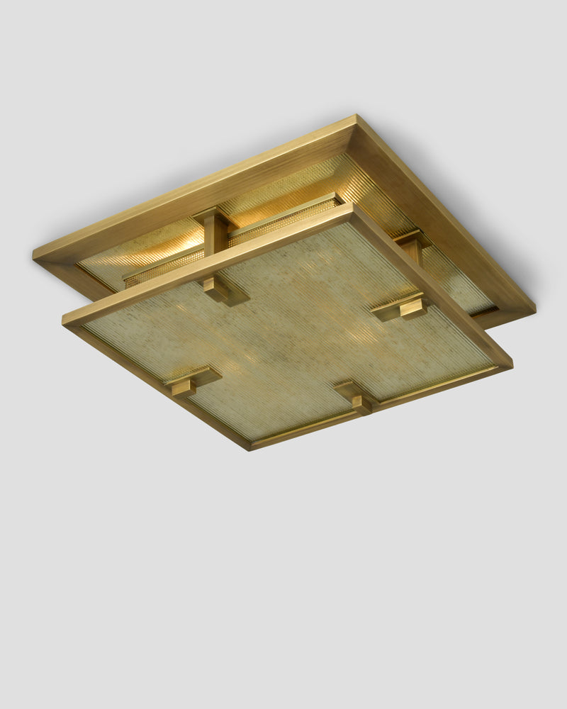 Brushed Brass w/ Antique Ribbed Mirror