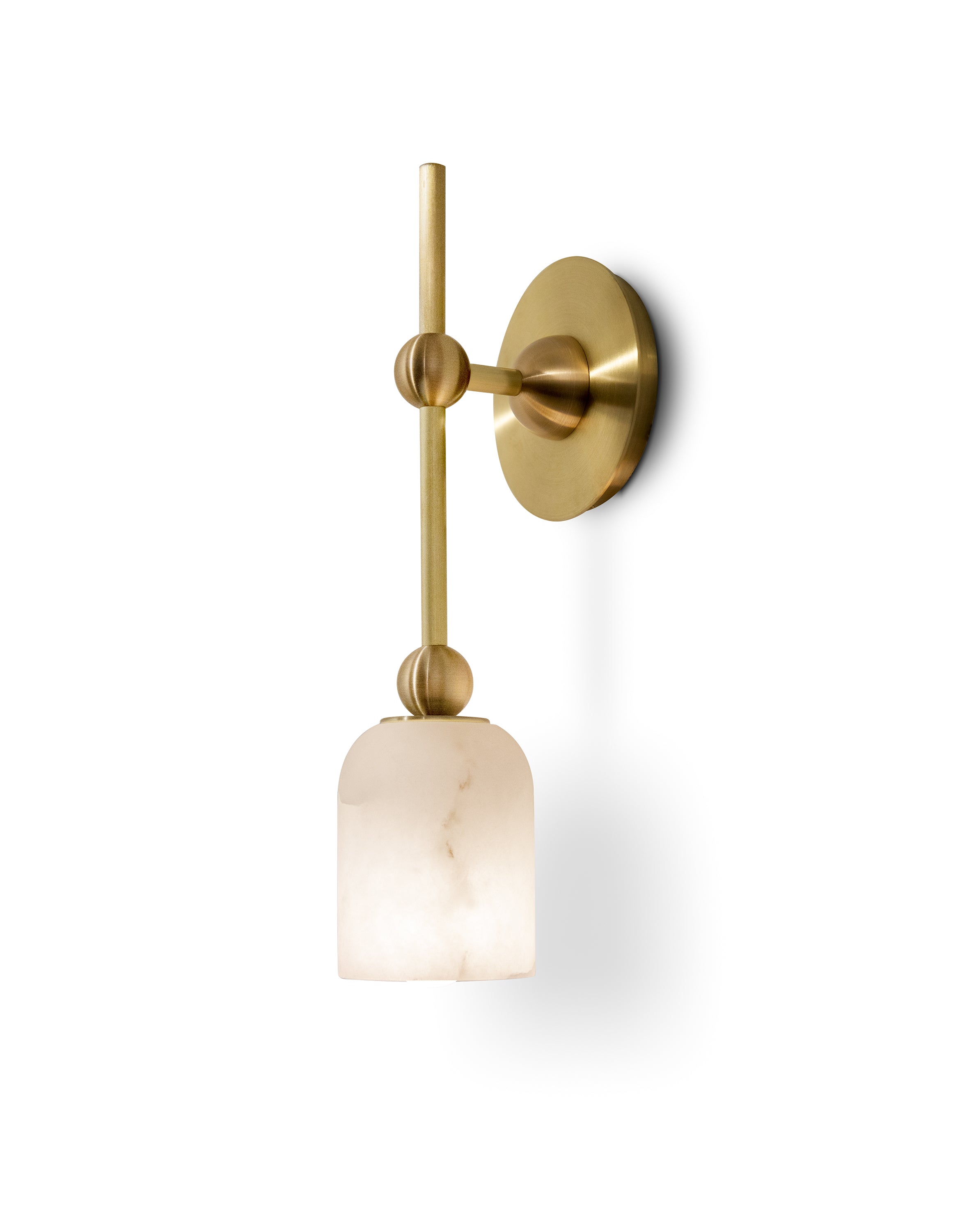 Brushed Brass with Alabaster Shade