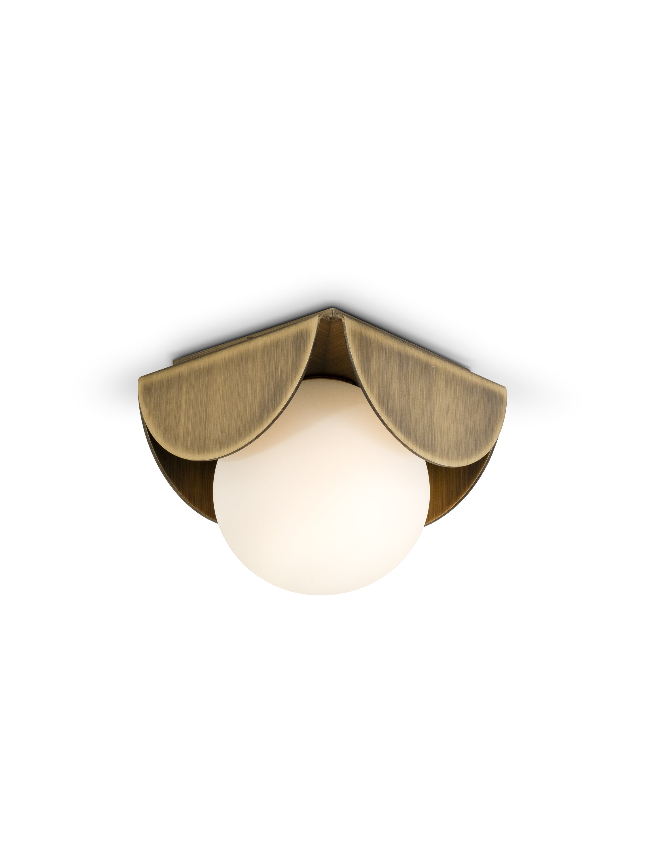 Light Antique Brass with Opal Glass