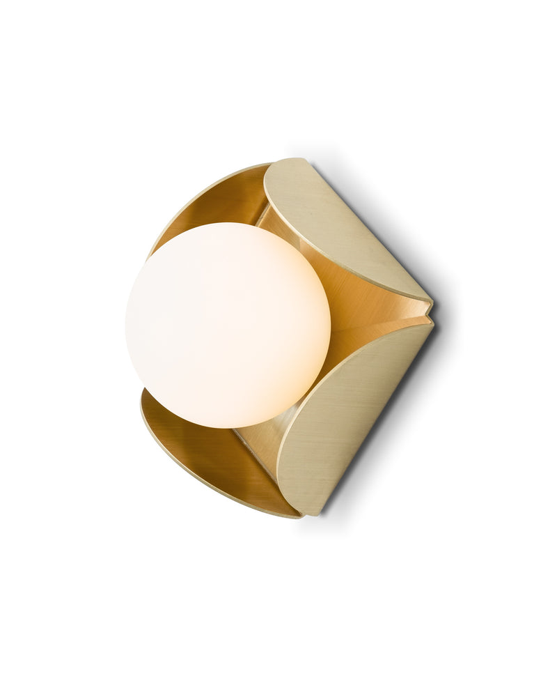 Brushed Brass with Opal Glass Shade