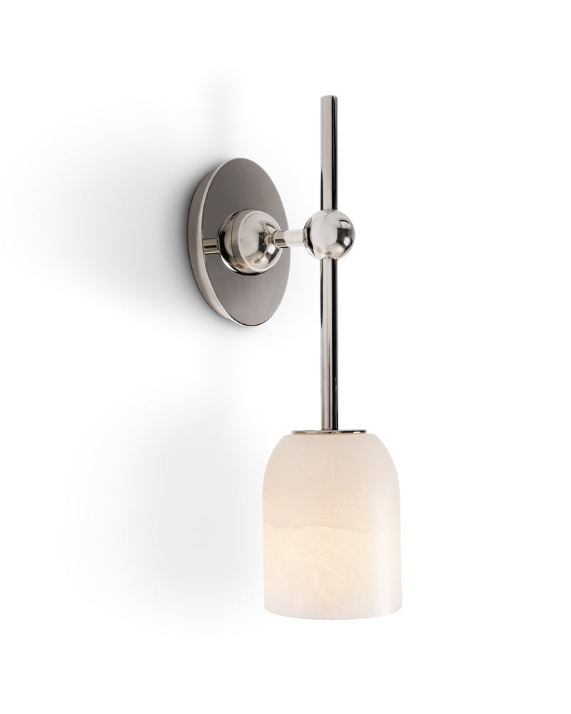 Polished Nickel with Alabaster shade