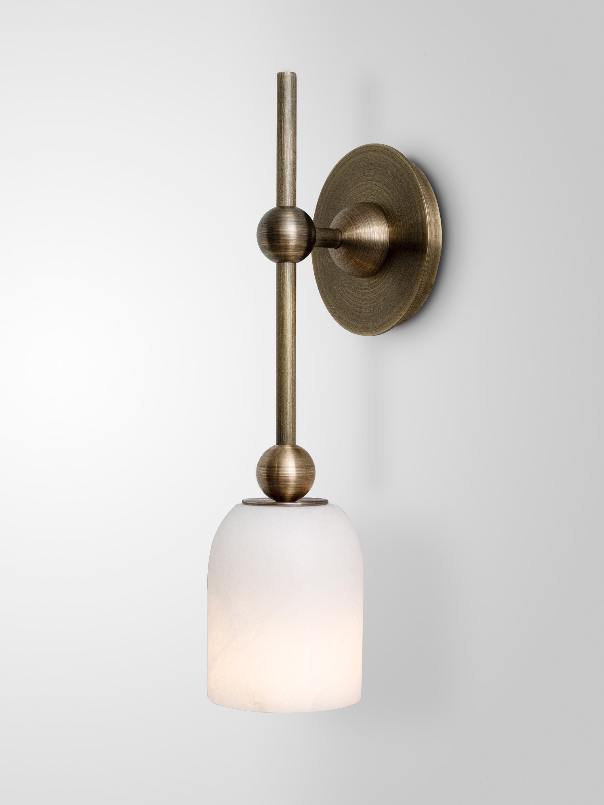 Light Antique Brass w/ Alabaster shade