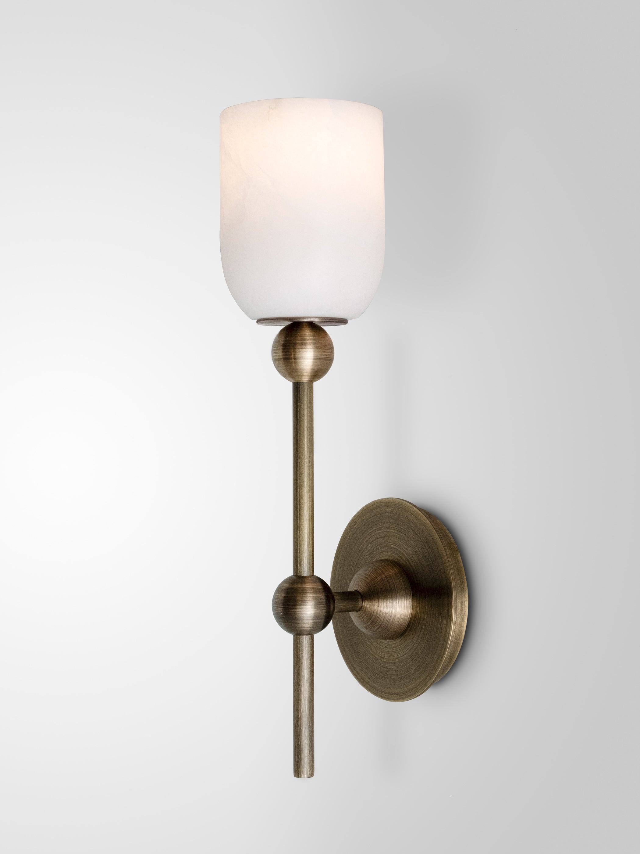 Light Antique Brass w/ Alabaster shade