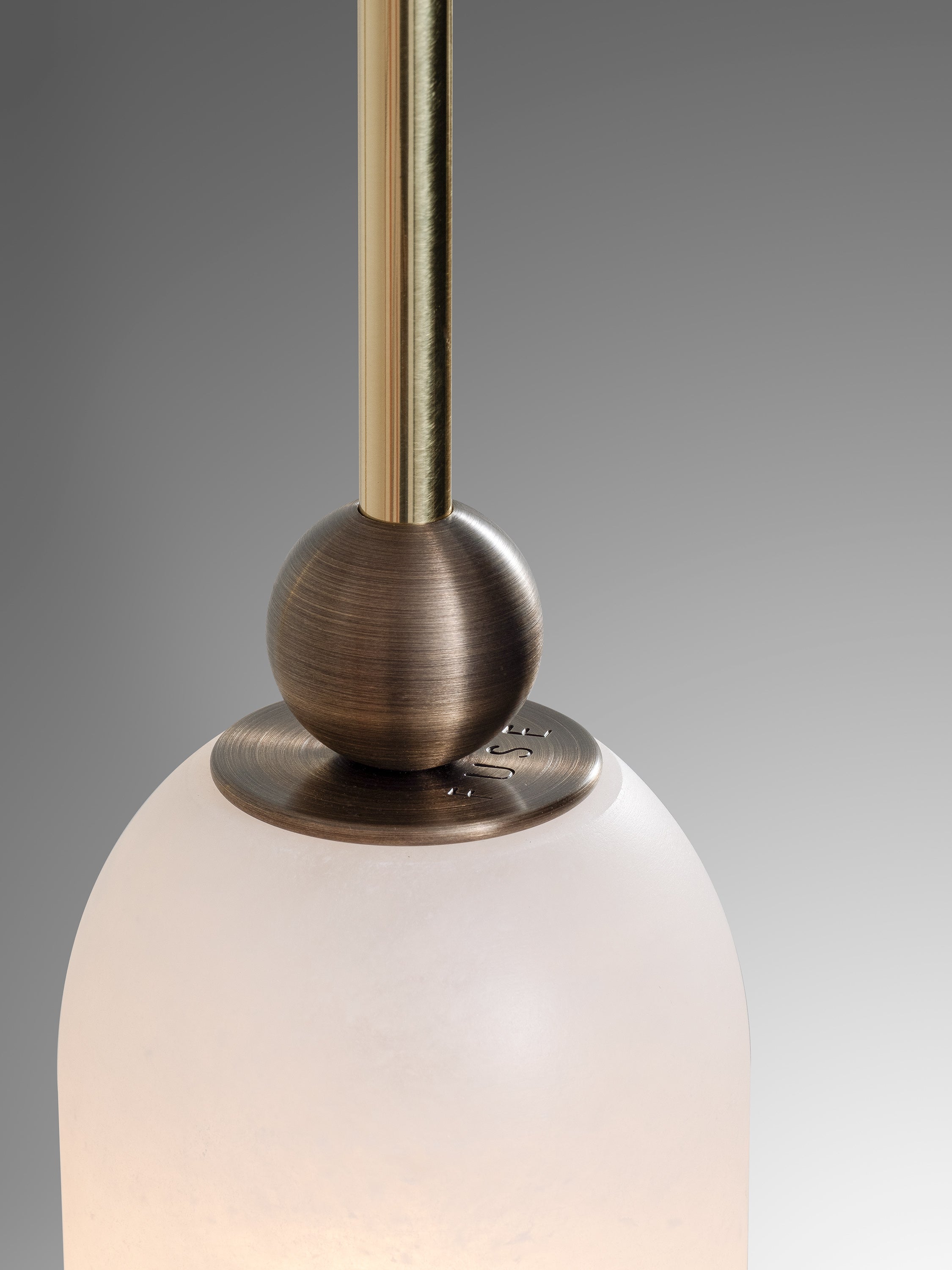 Detail: Polished Brass with Light Antique Brass accents and Alabaster Shade