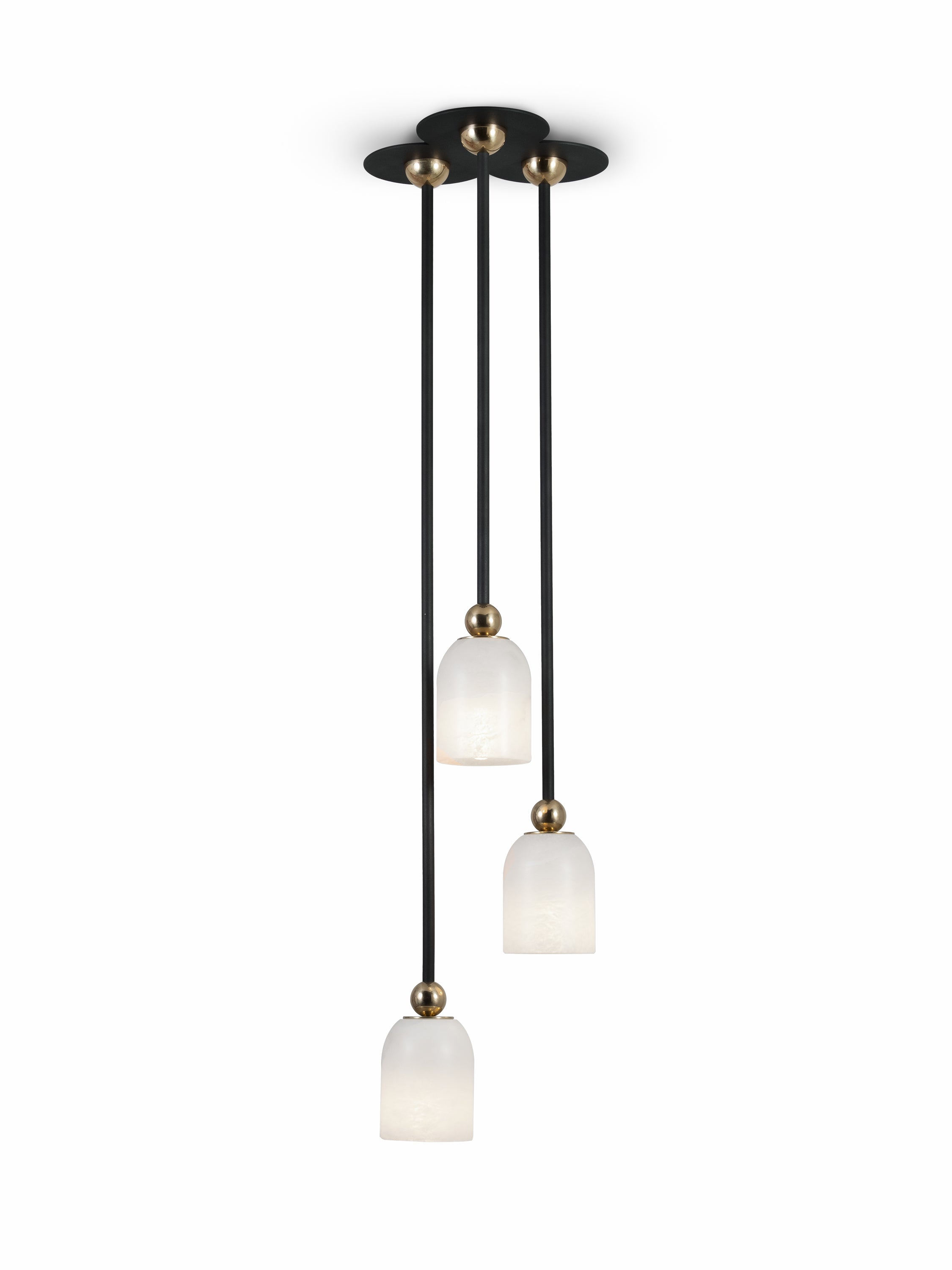 Oil Rubbed Bronze with Polished Nickle accents and Alabaster shade