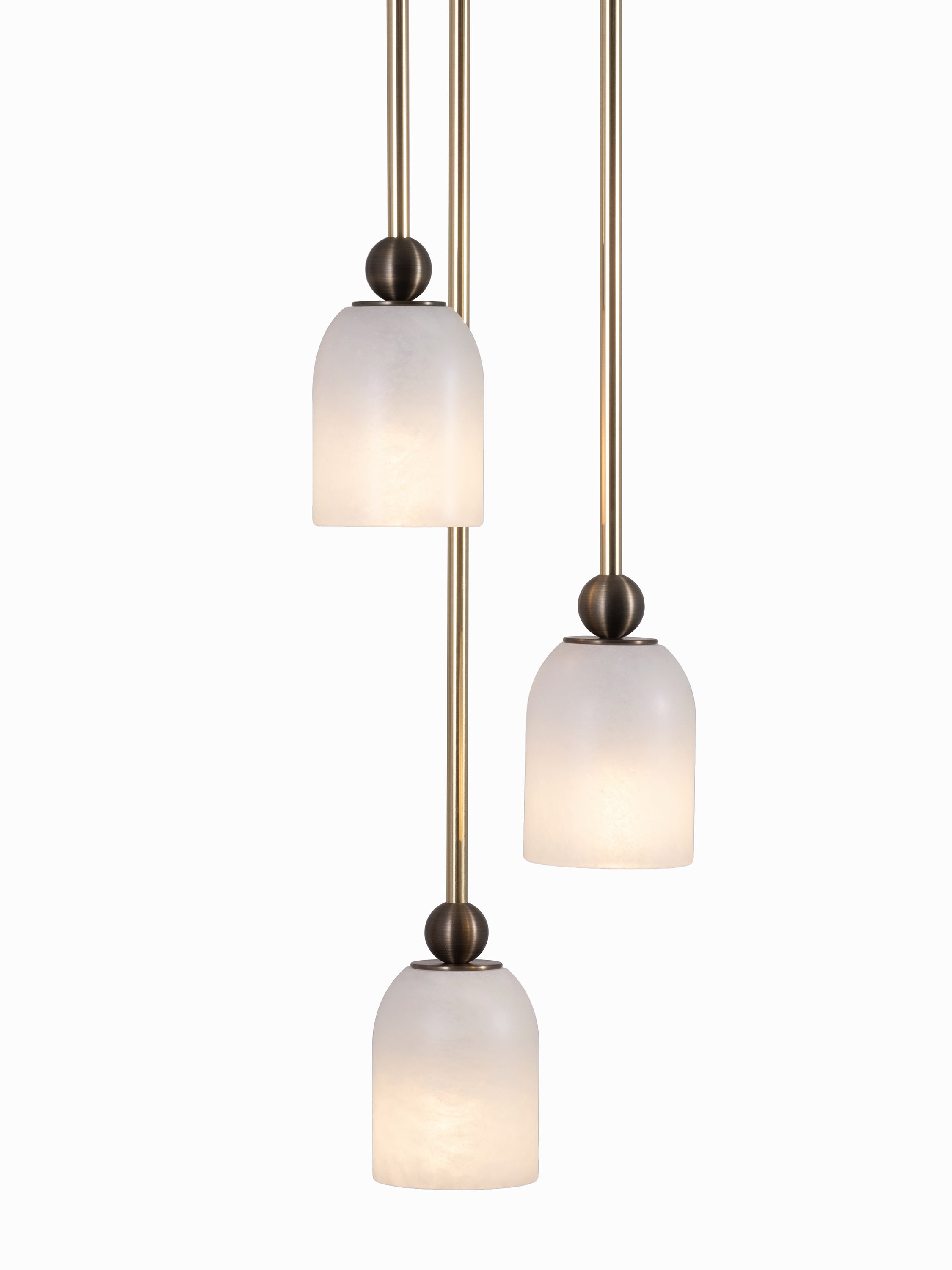 Polished Brass with Light Antique brass accents and Alabaster shade