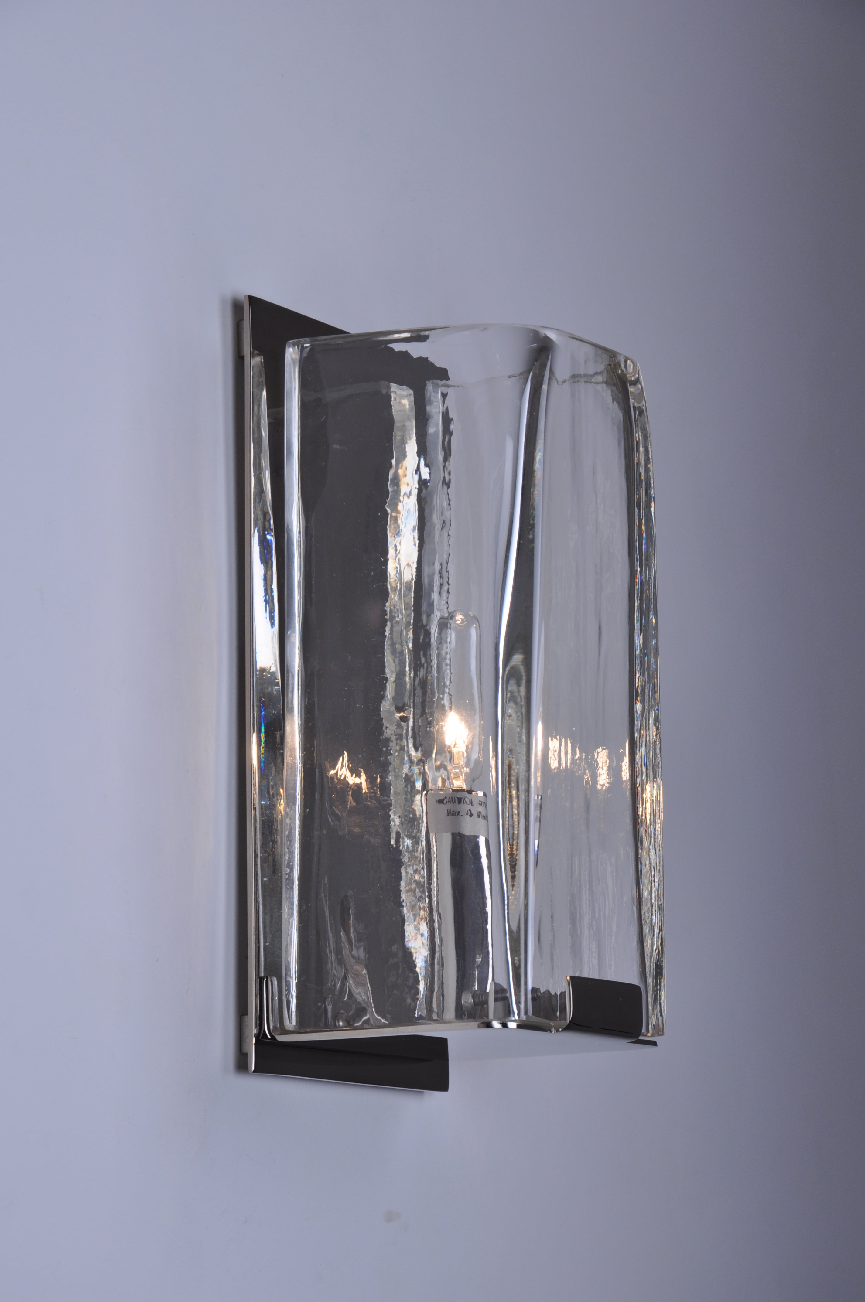 London Mini Sconce in Polished Nickel and clear glass shade