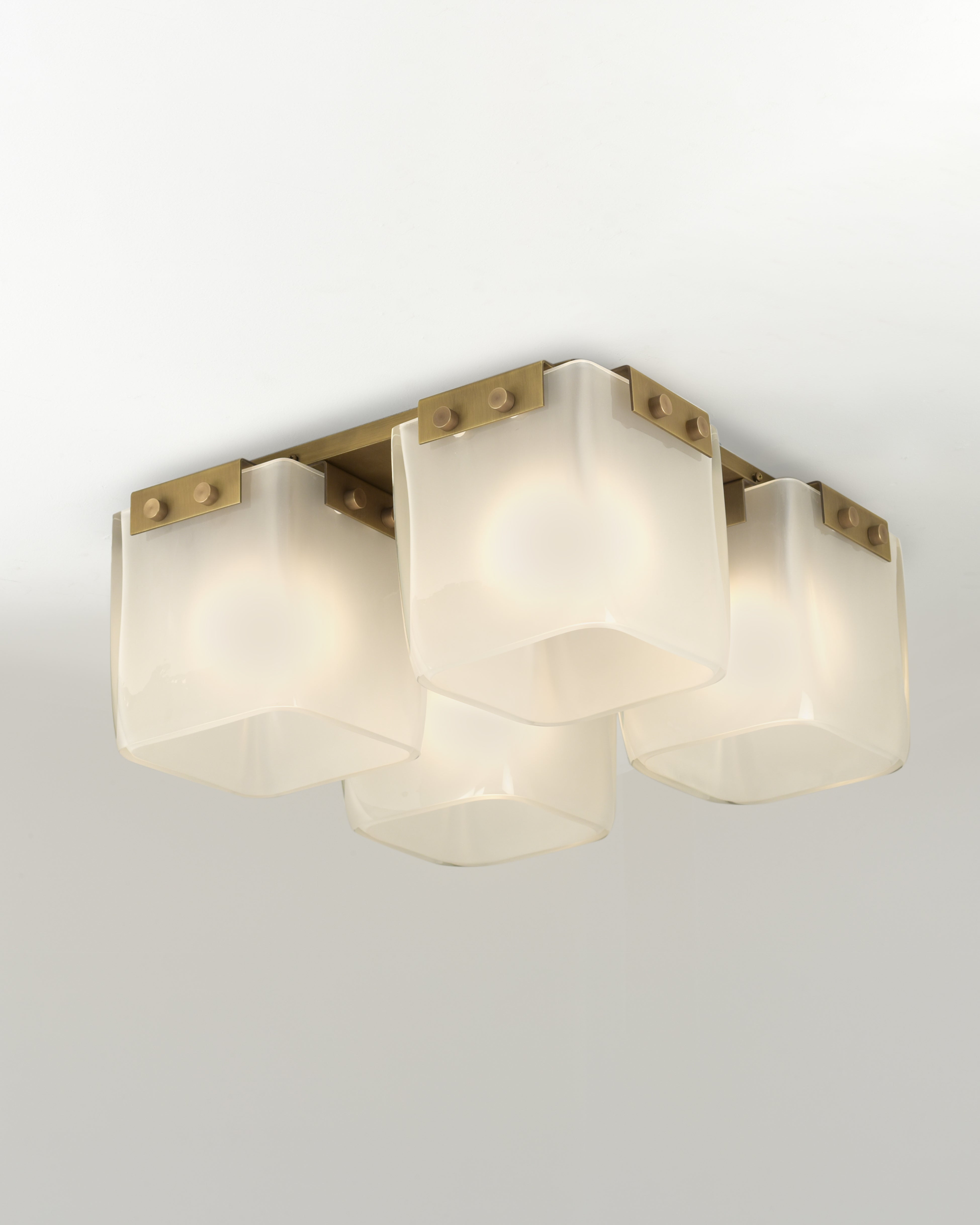 Light Antique Brass with Clear Frosted 