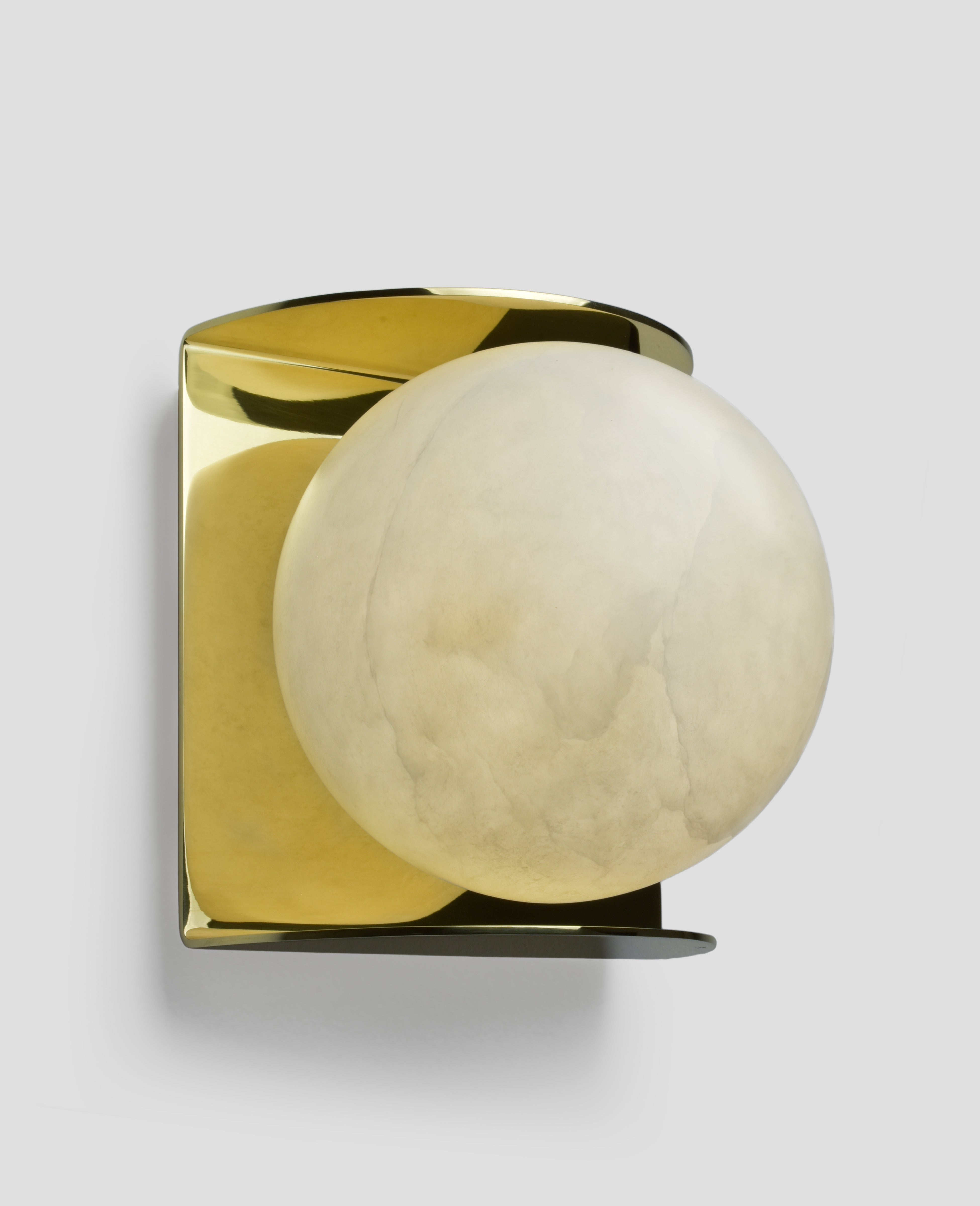 Polished Brass with Alabaster Shade